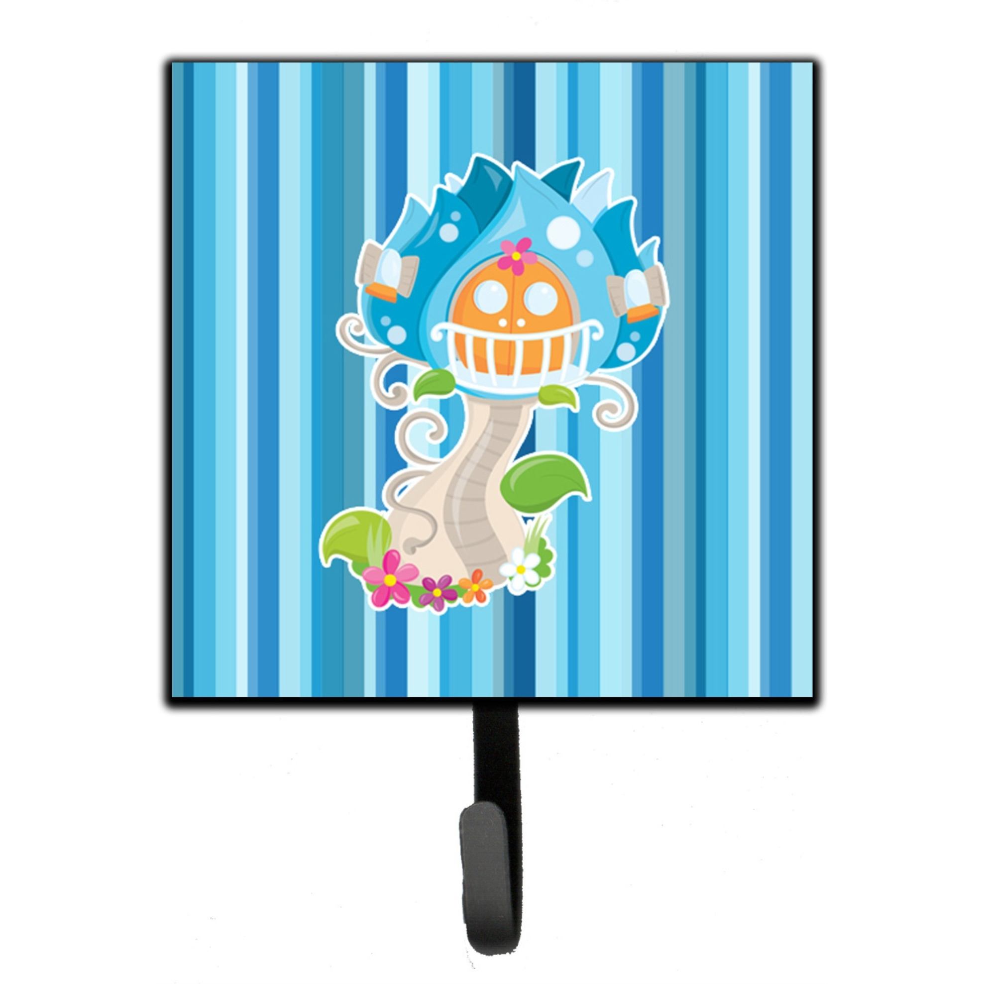 &quotCaroline's Treasures Fairy House Blue Stripes Wall Hook, Small, Multicolor"