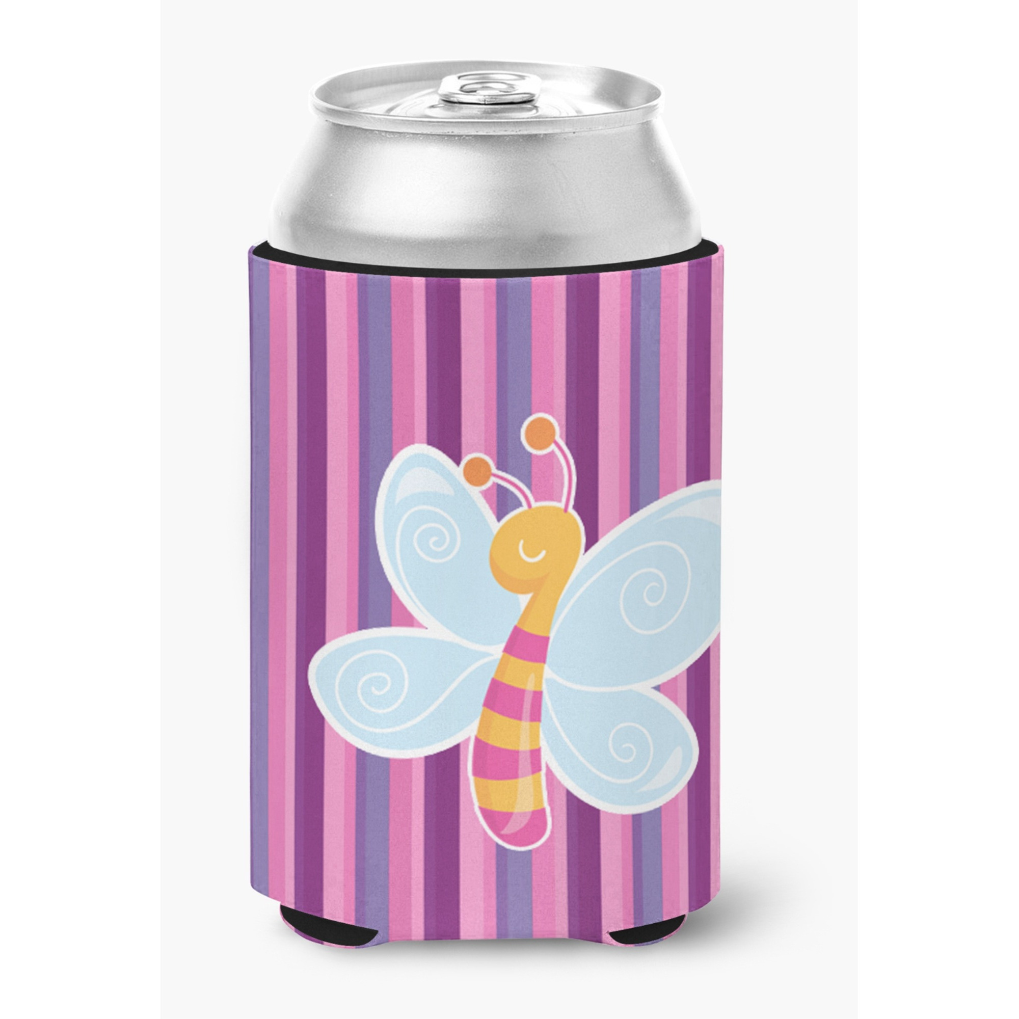 &quotCaroline's Treasures Dragonfly In Pink Stripes Can or Bottle Hugger, Can Hugger, Multicolor"