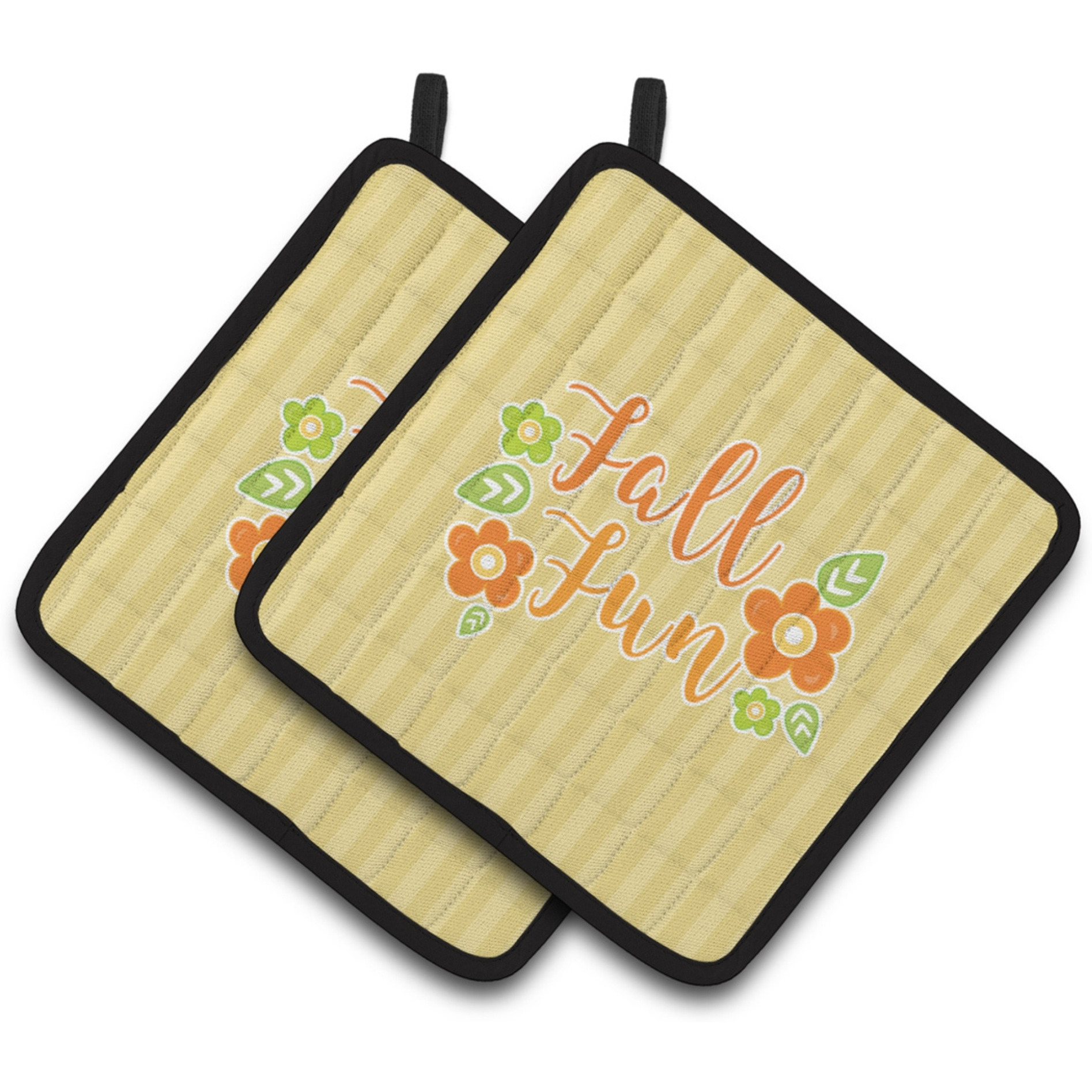 &quotCaroline's Treasures BB6918PTHD Fall Fun Stripes Pair of Pot Holders, 7.5 x 7.5"", Multicolor"