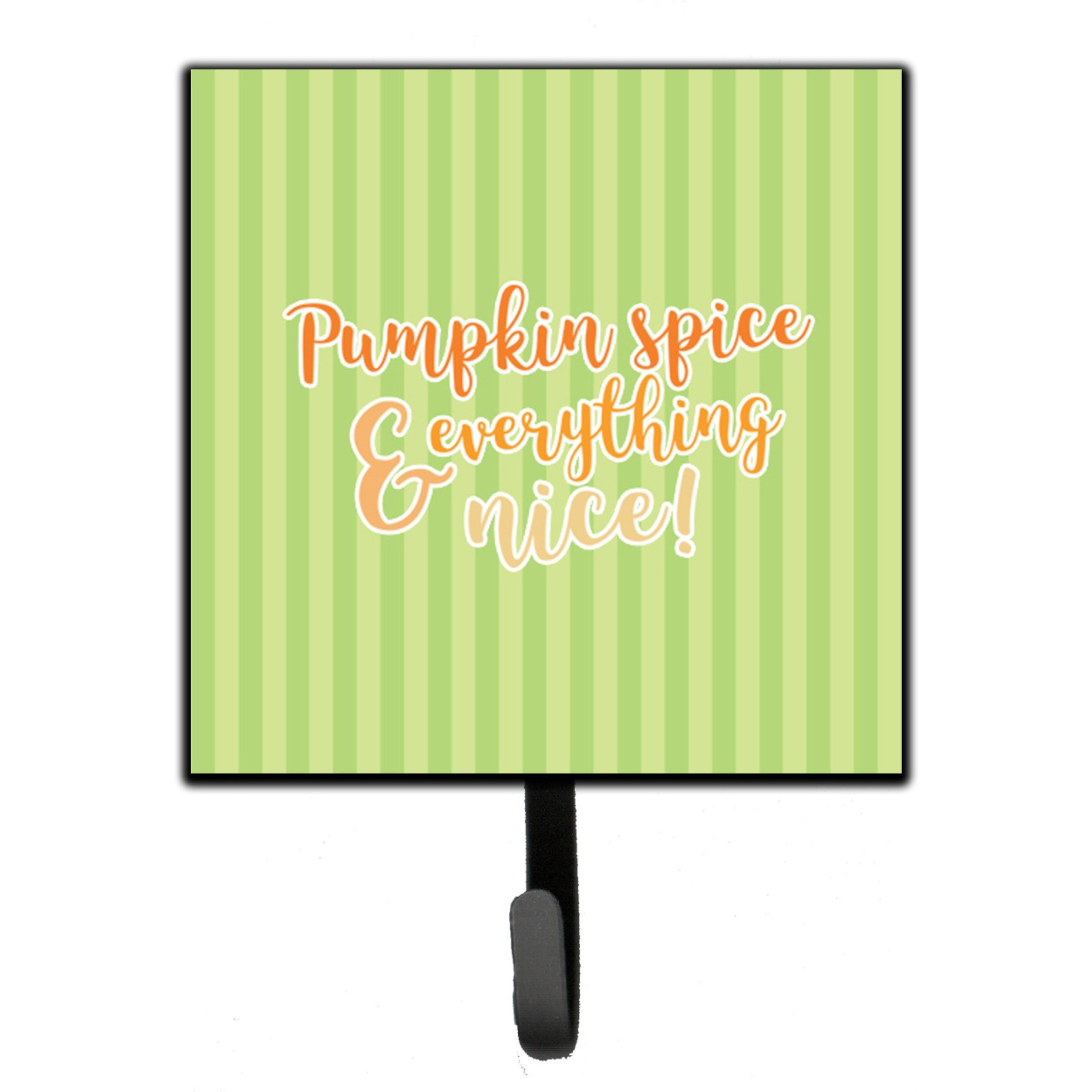 &quotCaroline's Treasures Fall Pumpkin Spice Green Stripe Wall Hook, Small, Multicolor"