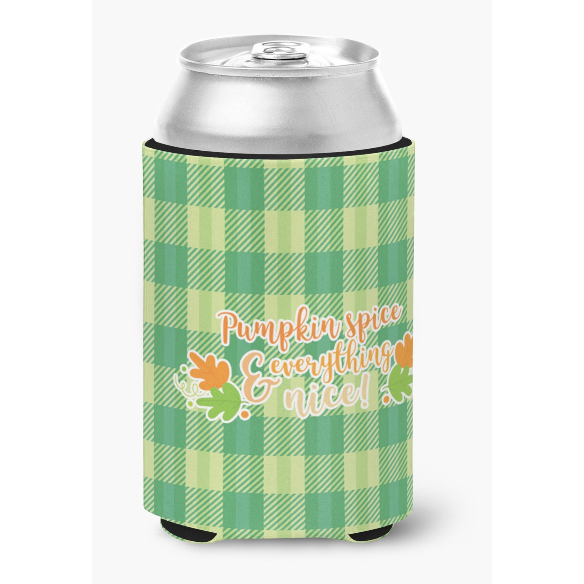 &quotCaroline's Treasures Fall Pumpkin Spice Gingham Can or Bottle Hugger, Can Hugger, Multicolor"