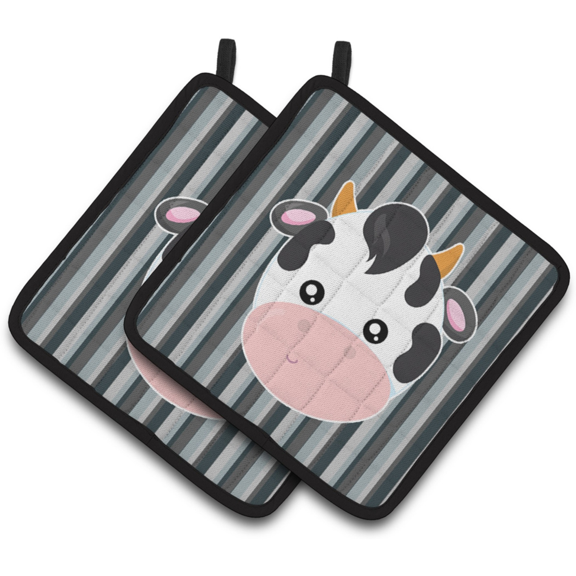 &quotCaroline's Treasures BB6926PTHD Cow Face Pair of Pot Holders, 7.5 x 7.5"", Multicolor"