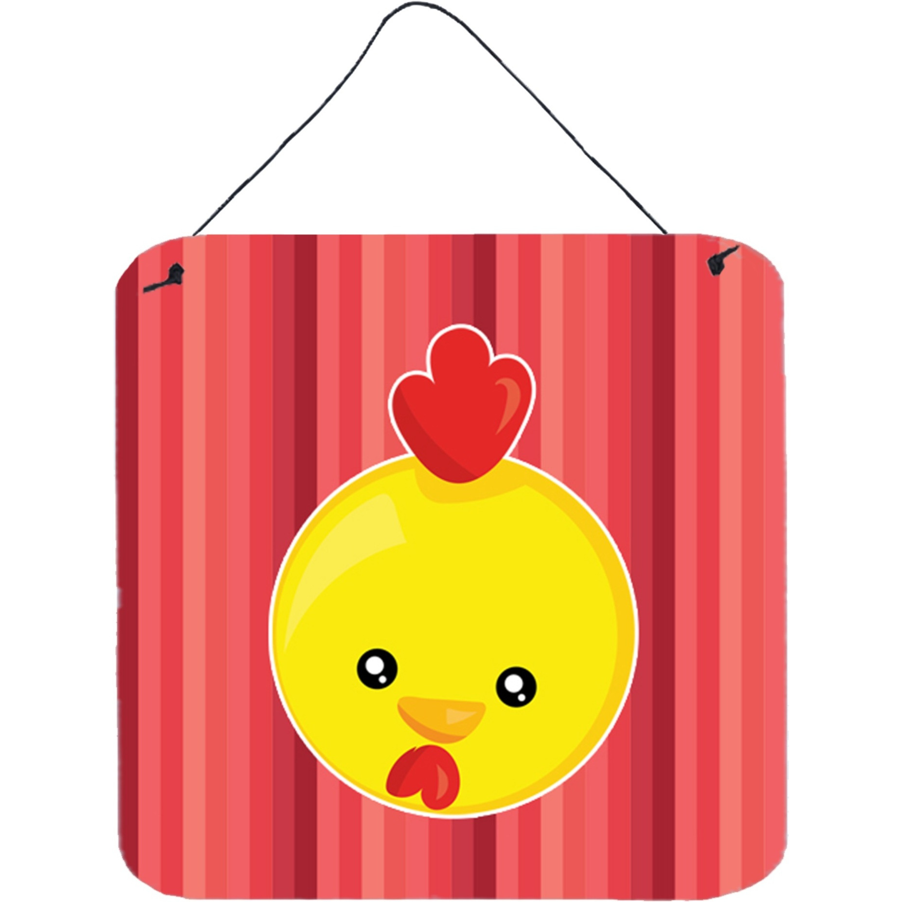 &quotCaroline's Treasures Chicken Face Metal Print, 6"" x 6"", Multicolor"