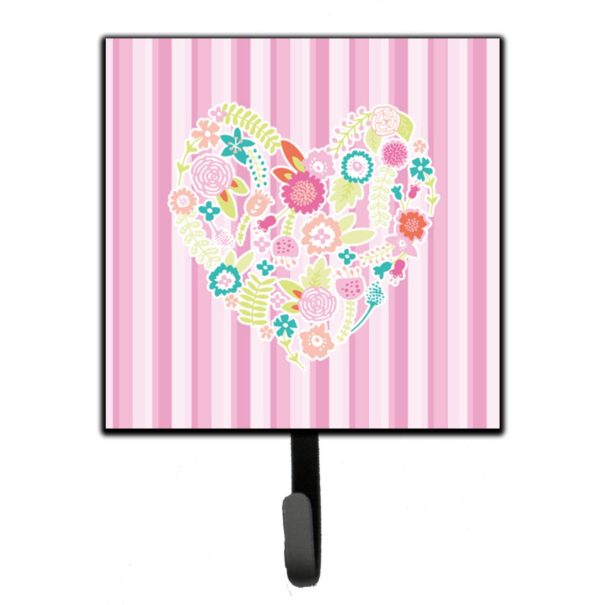 &quotCaroline's Treasures Flowered Heart Wall Hook, Small, Multicolor"