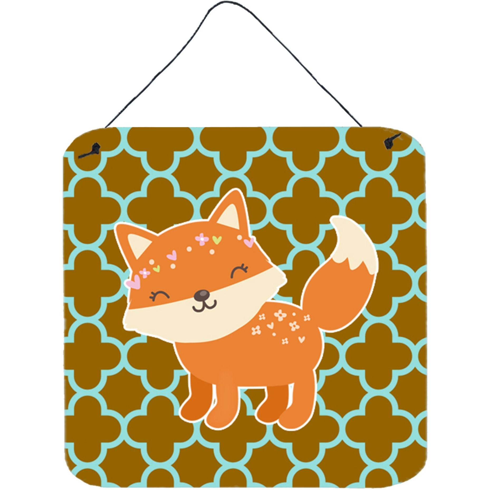 &quotCaroline's Treasures Fox on Quatrafoil Metal Print, 6"" x 6"", Multicolor"