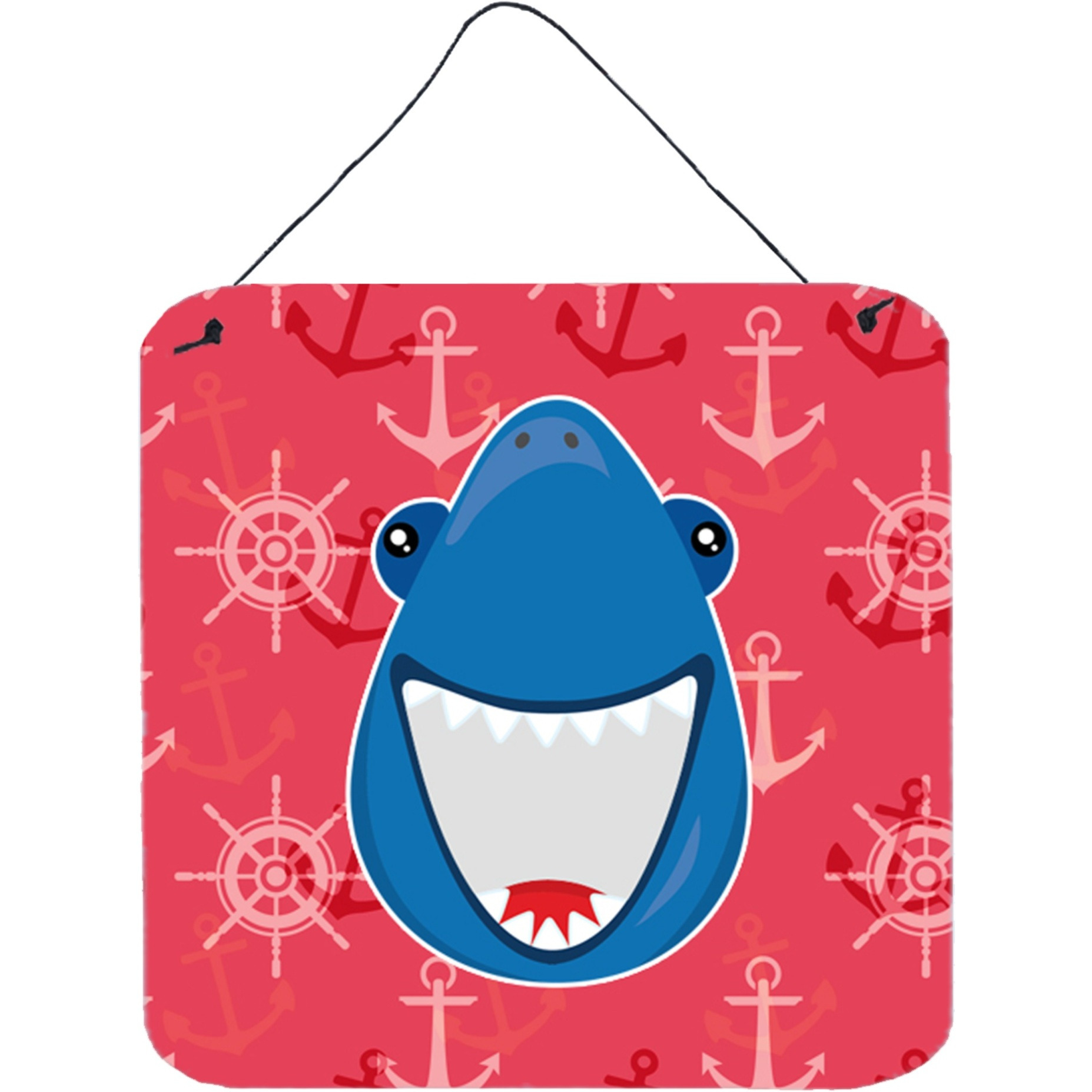 &quotCaroline's Treasures Shark Wide Open Metal Print, 6"" x 6"", Multicolor"