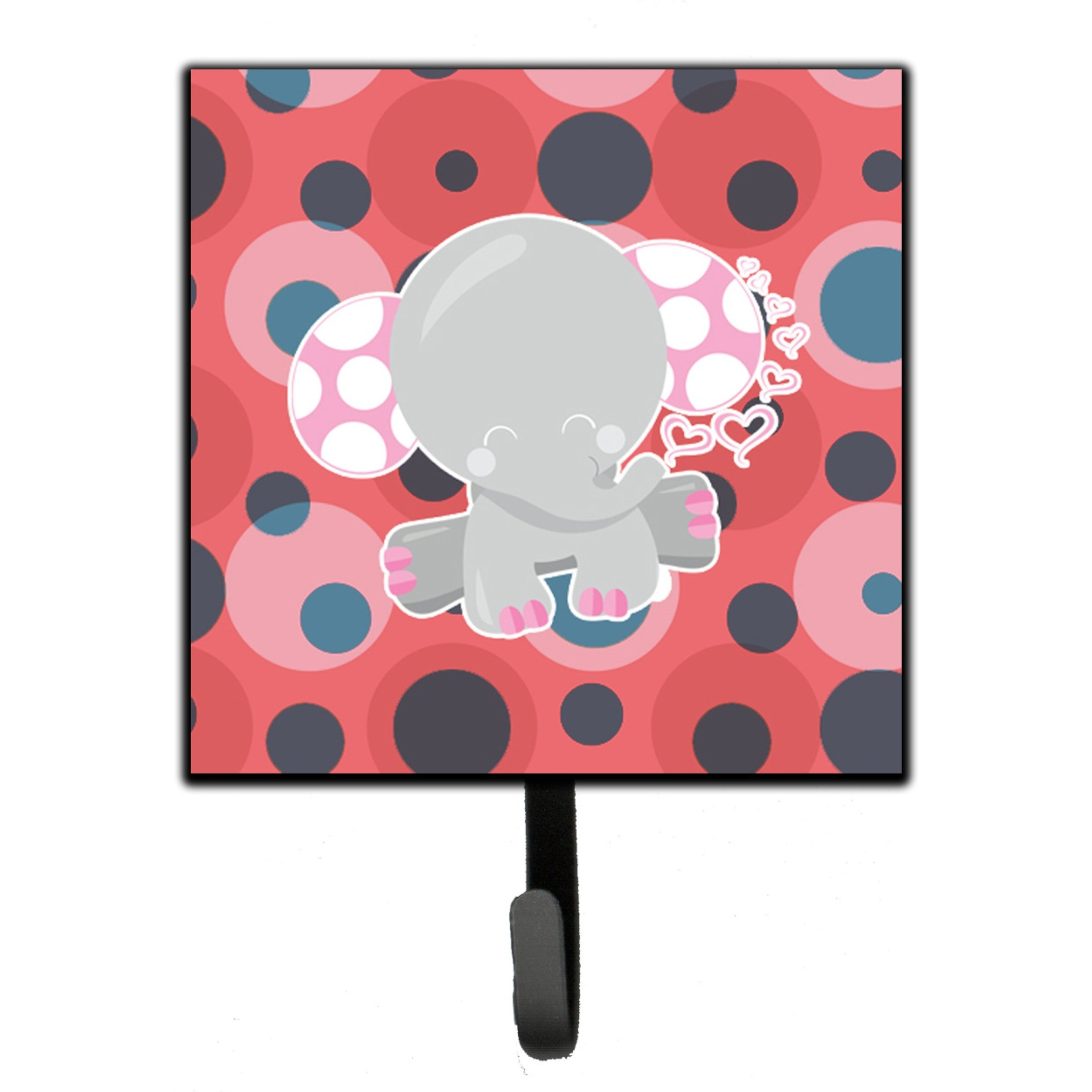 &quotCaroline's Treasures Elephant Lots of Polkadots Wall Hook, Small, Multicolor"