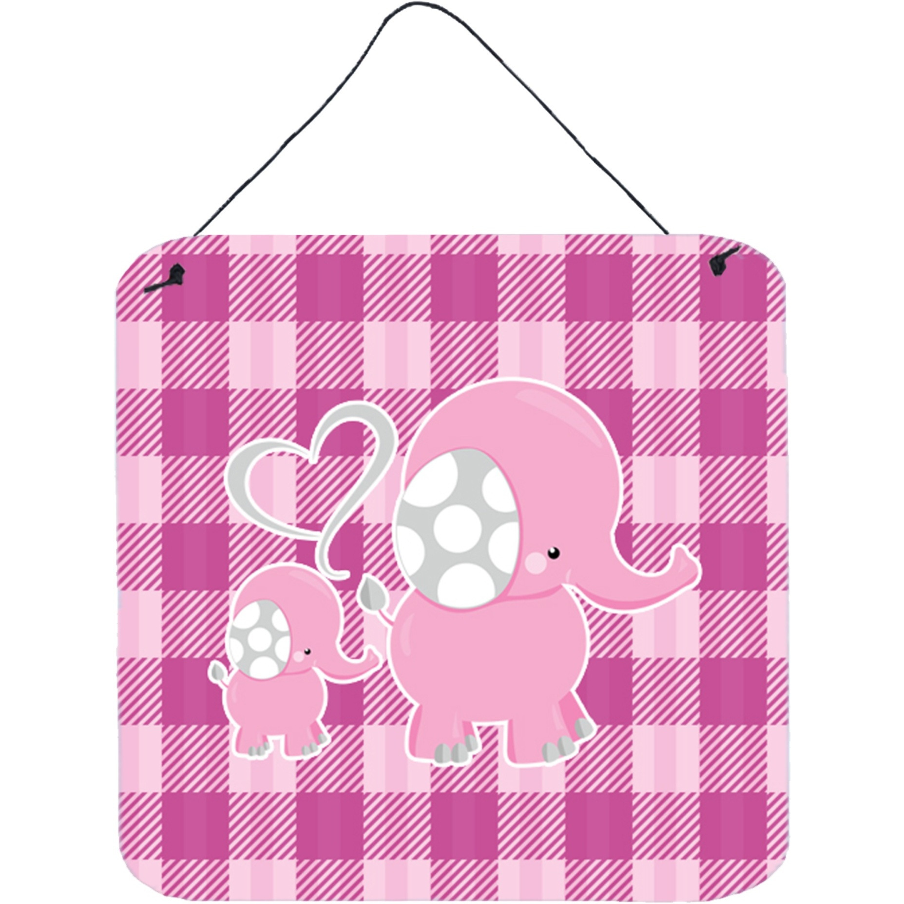 &quotCaroline's Treasures Elephant and Baby Metal Print, 6"" x 6"", Multicolor"