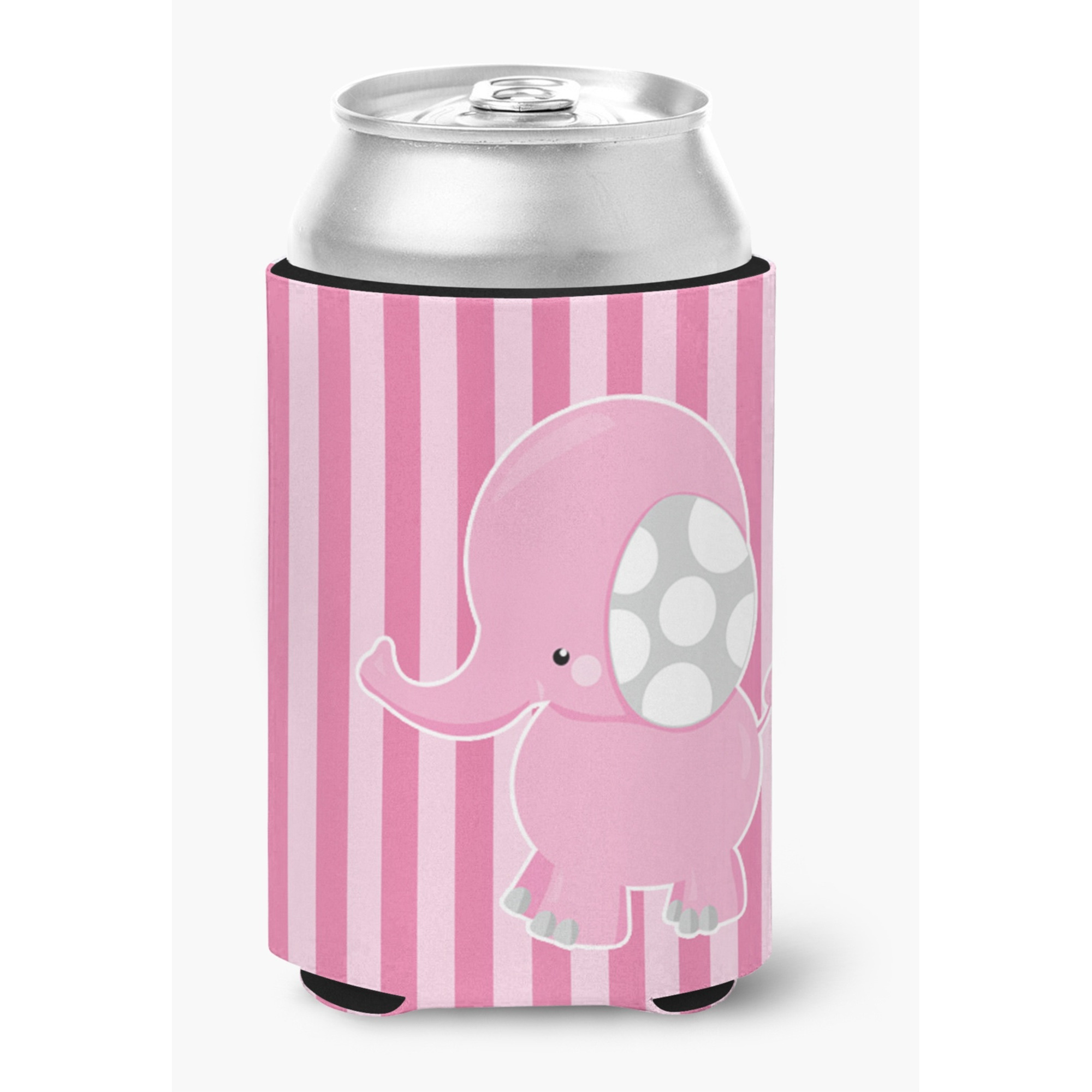&quotCaroline's Treasures Elephant On Pink Stripes Can or Bottle Hugger, Can Hugger, Multicolor"