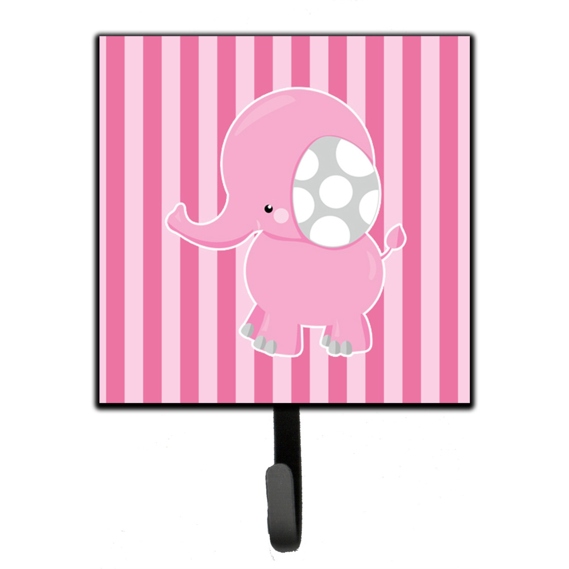 &quotCaroline's Treasures Elephant on Pink Stripes Wall Hook, Small, Multicolor"