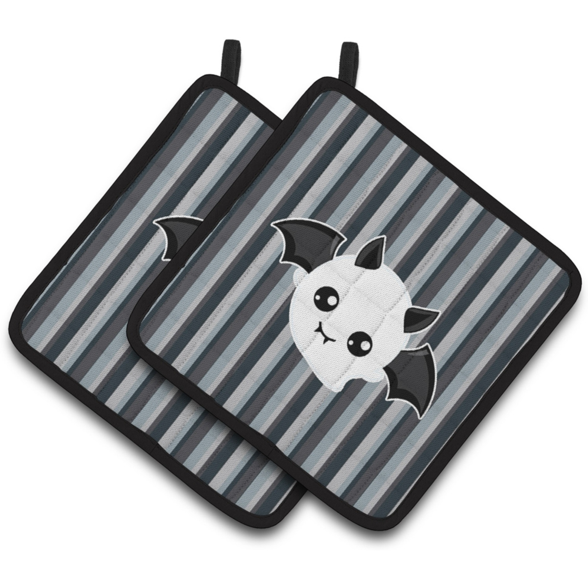 &quotCaroline's Treasures BB6964PTHD Halloween Ghost Bat Pair of Pot Holders, 7.5 x 7.5"", Multicolor"