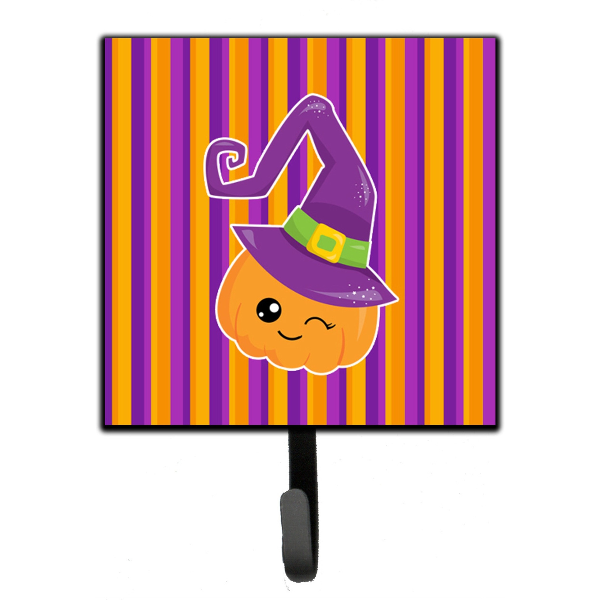 &quotCaroline's Treasures Halloween Pumpkin Witch Wall Hook, Small, Multicolor"