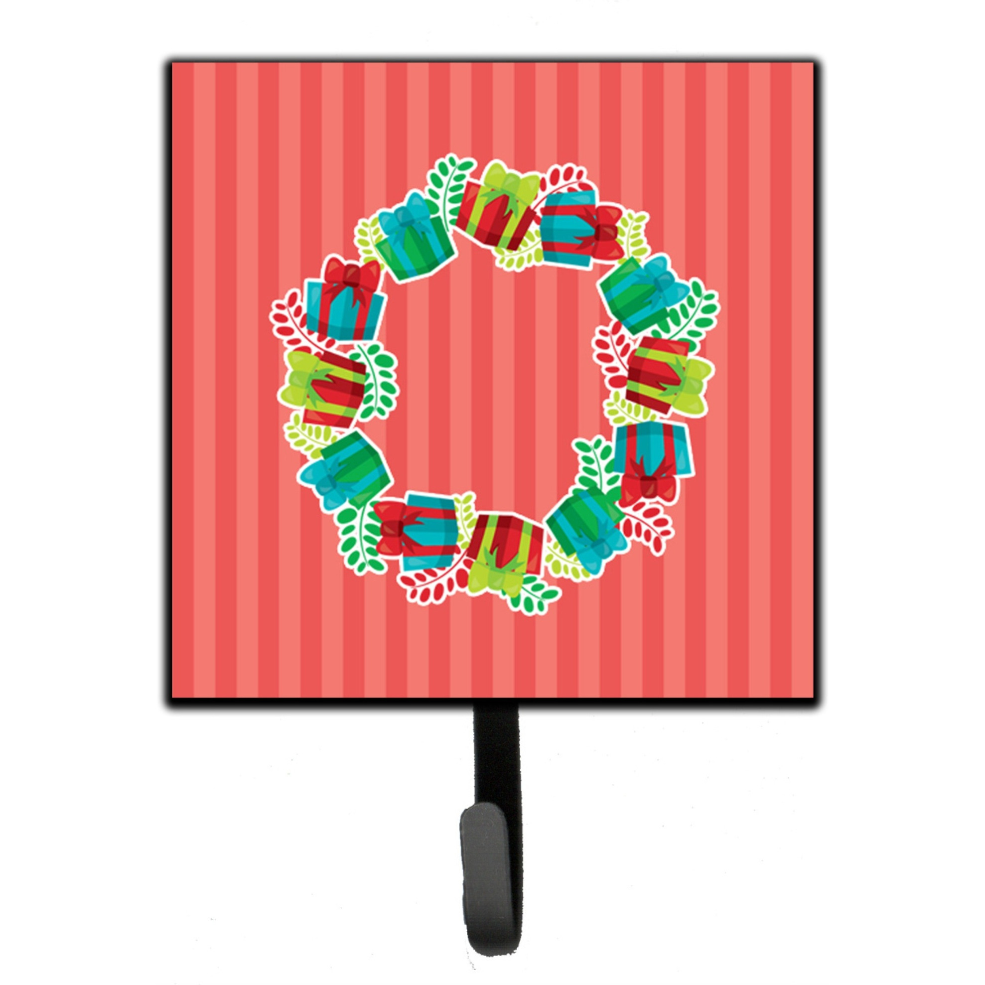 &quotCaroline's Treasures Christmas Wreath Presents Wall Hook, Small, Multicolor"