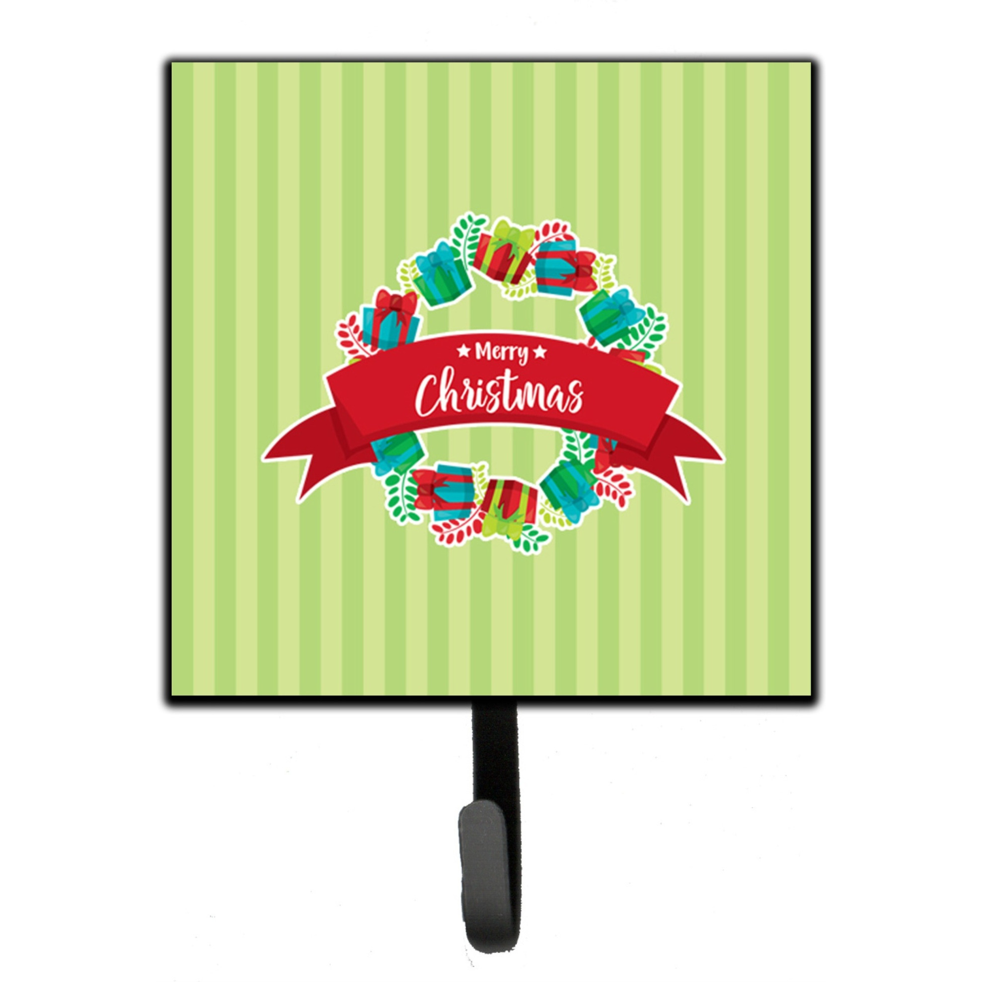 &quotCaroline's Treasures Christmas Wreath Presents Green Wall Hook, Small, Multicolor"