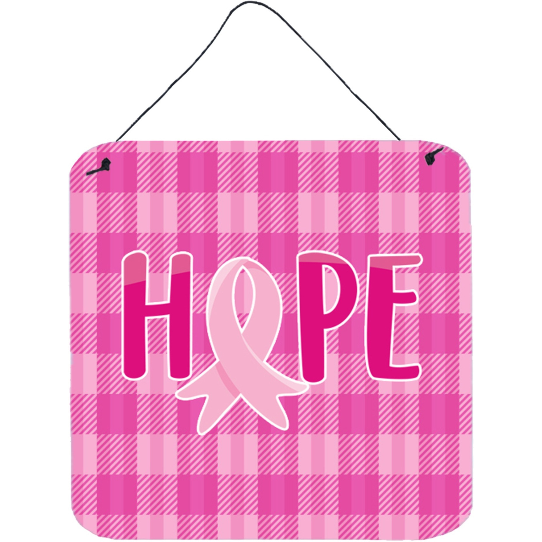 &quotCaroline's Treasures Breast Cancer Awareness Ribbon Hope Metal Print, 6"" x 6"", Multicolor"