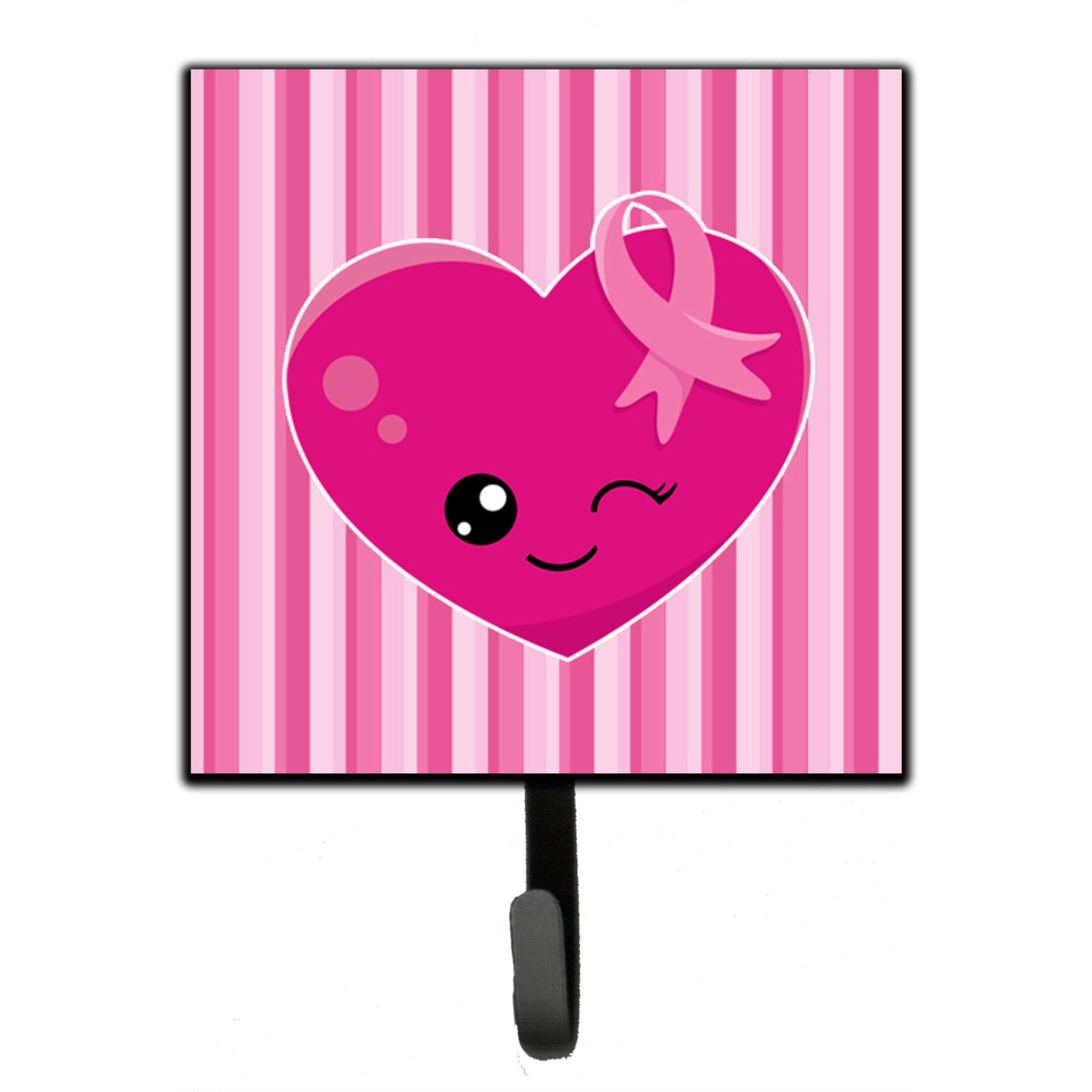 &quotCaroline's Treasures Breast Cancer Awareness Ribbon Heart Wall Hook, Small, Multicolor"