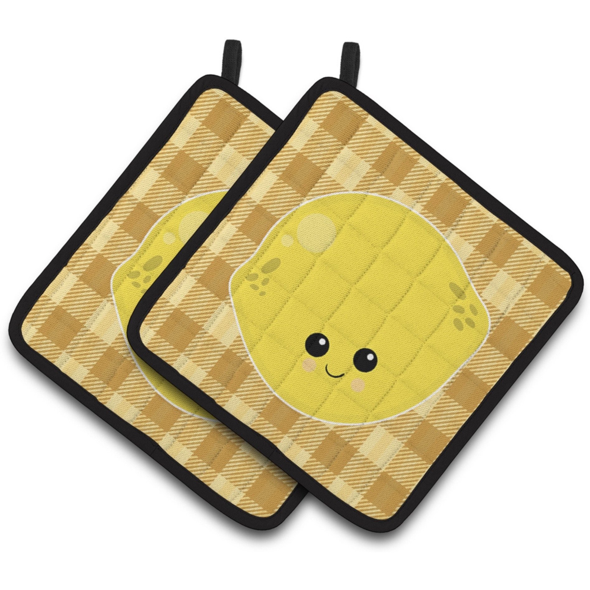 &quotCaroline's Treasures BB6990PTHD Lemon Face Pair of Pot Holders, 7.5 x 7.5"", Multicolor"