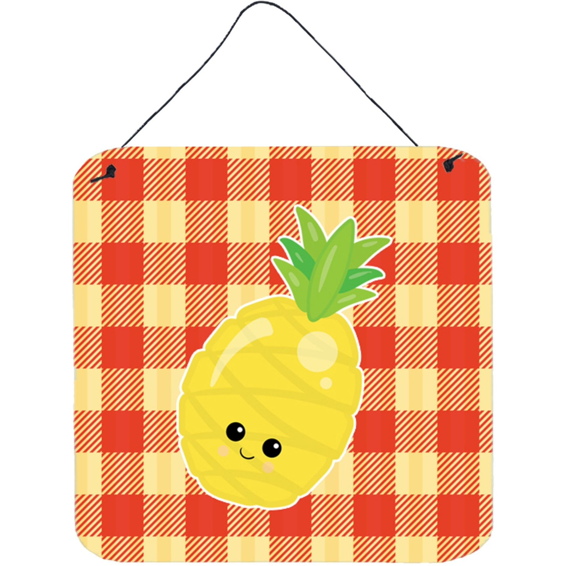 &quotCaroline's Treasures Pineapple Face Metal Print, 6"" x 6"", Multicolor"