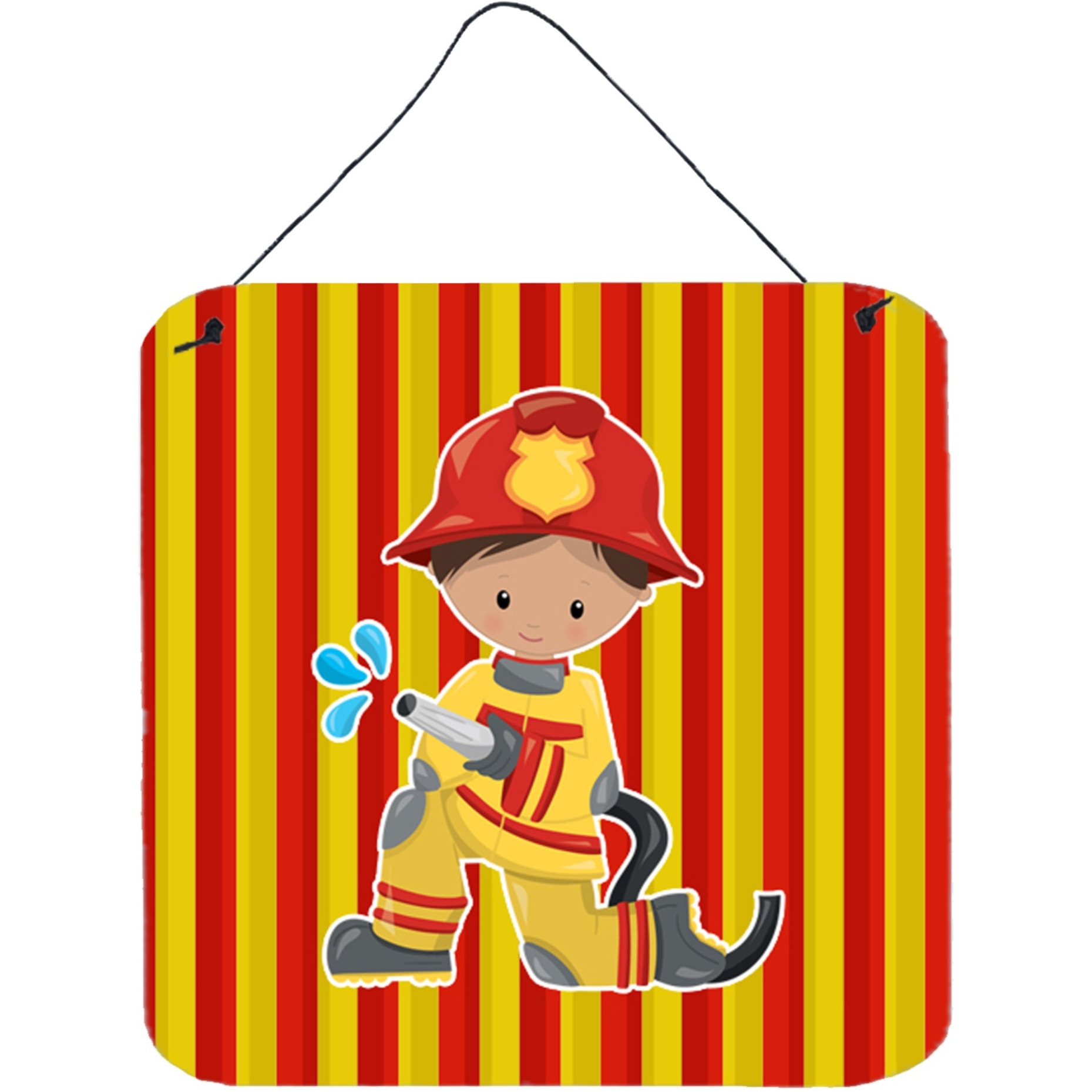 &quotCaroline's Treasures Fireman Boy Metal Print, 6"" x 6"", Multicolor"