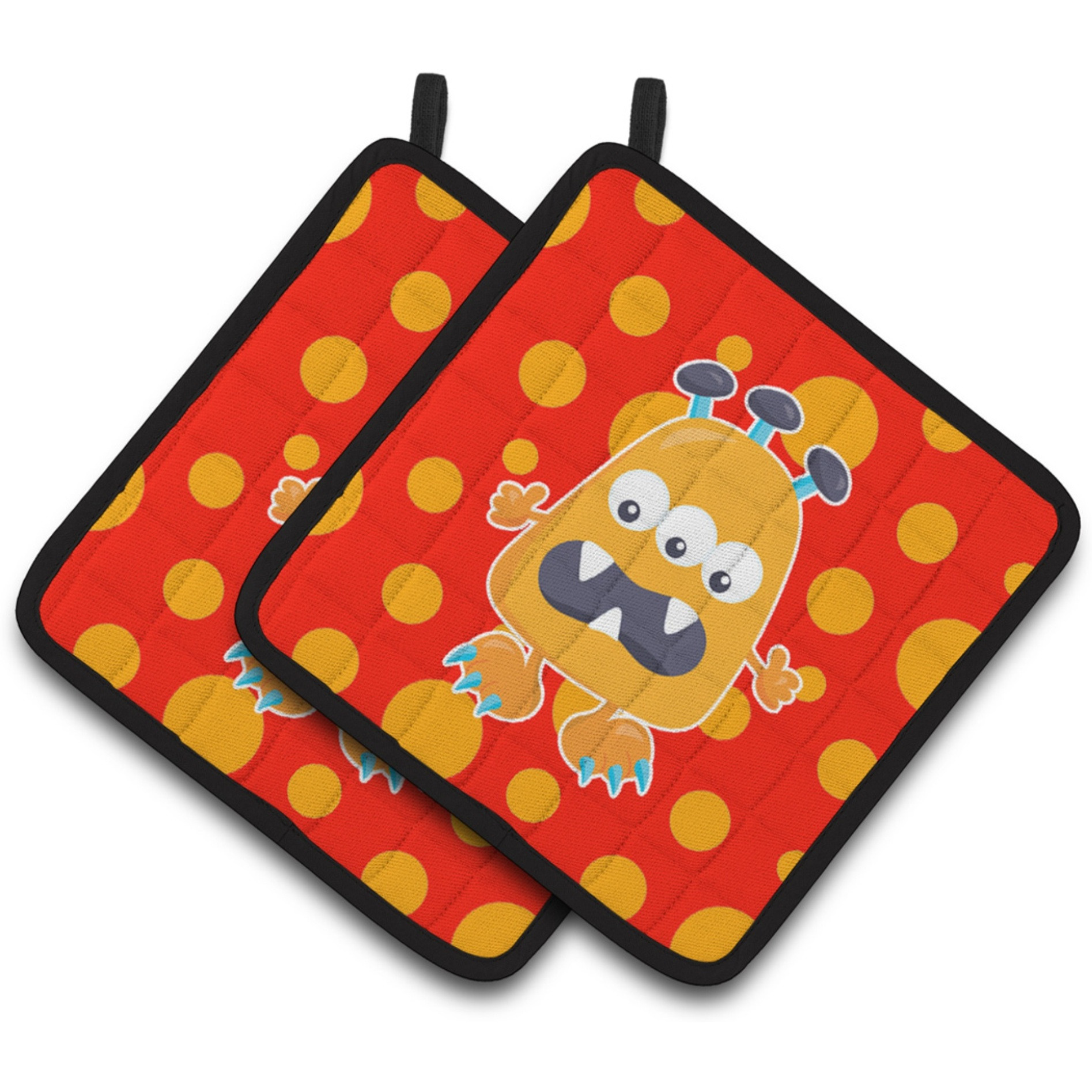 &quotCaroline's Treasures BB7005PTHD Little Monster Visonator Pair of Pot Holders, 7.5 x 7.5"", Multicolor"