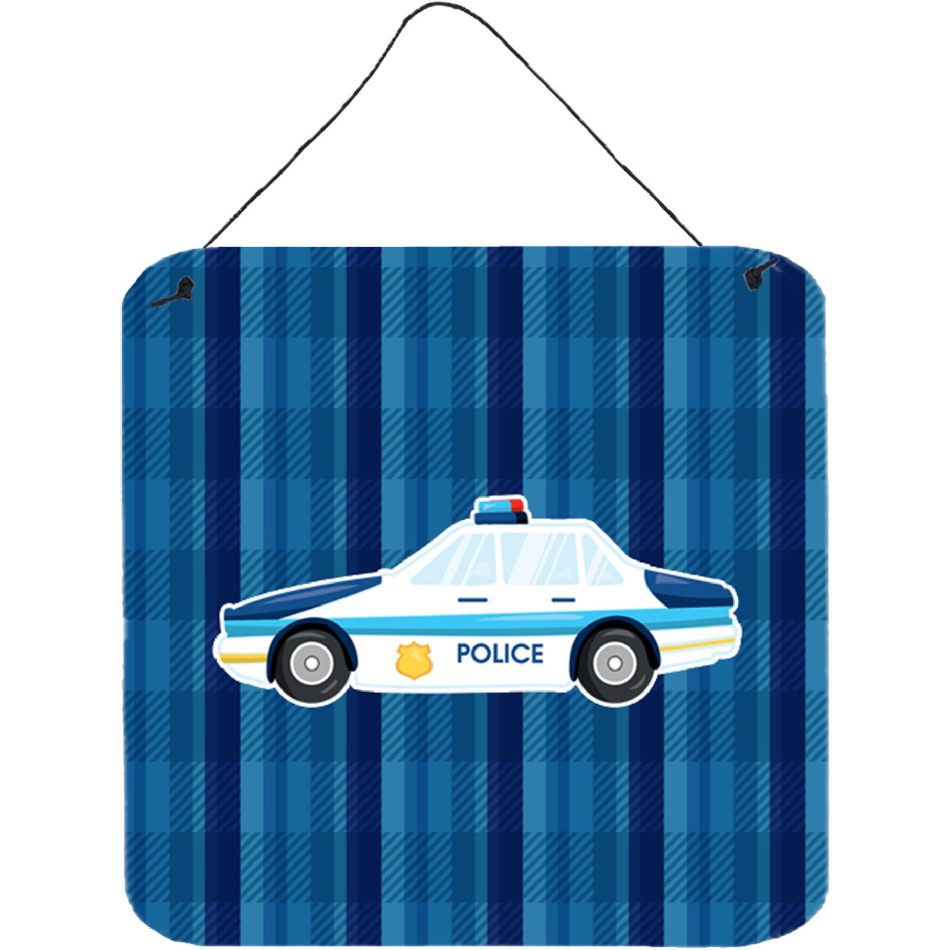 &quotCaroline's Treasures Police Car Metal Print, 6"" x 6"", Multicolor"