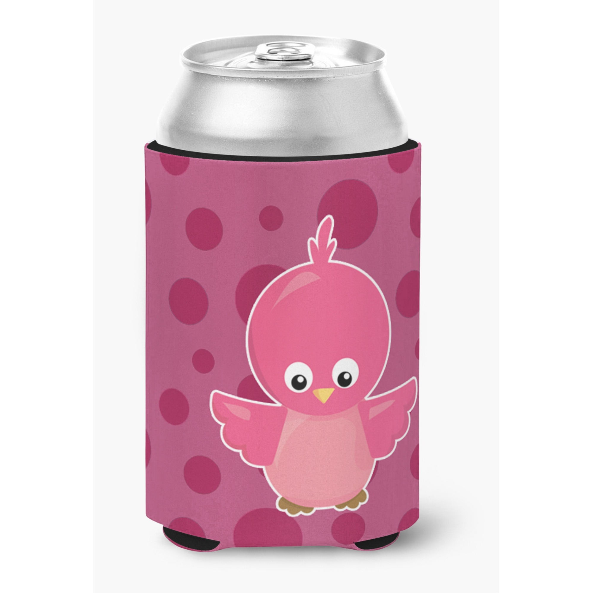 &quotCaroline's Treasures Bird On Pink Polkadots Can or Bottle Hugger, Can Hugger, Multicolor"