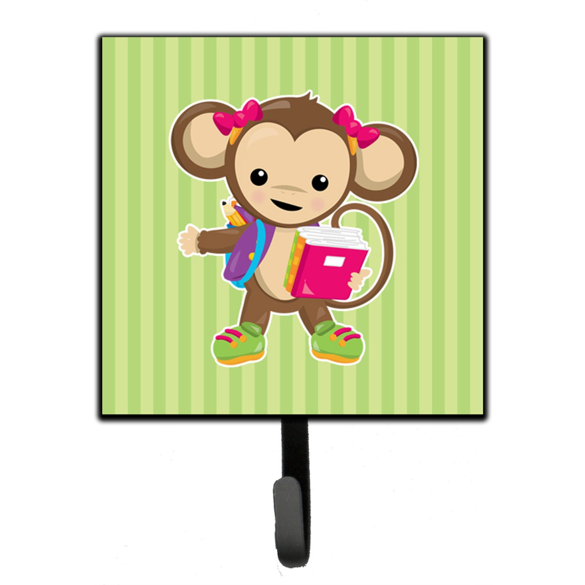 &quotCaroline's Treasures Monkey Going to School Wall Hook, Small, Multicolor"