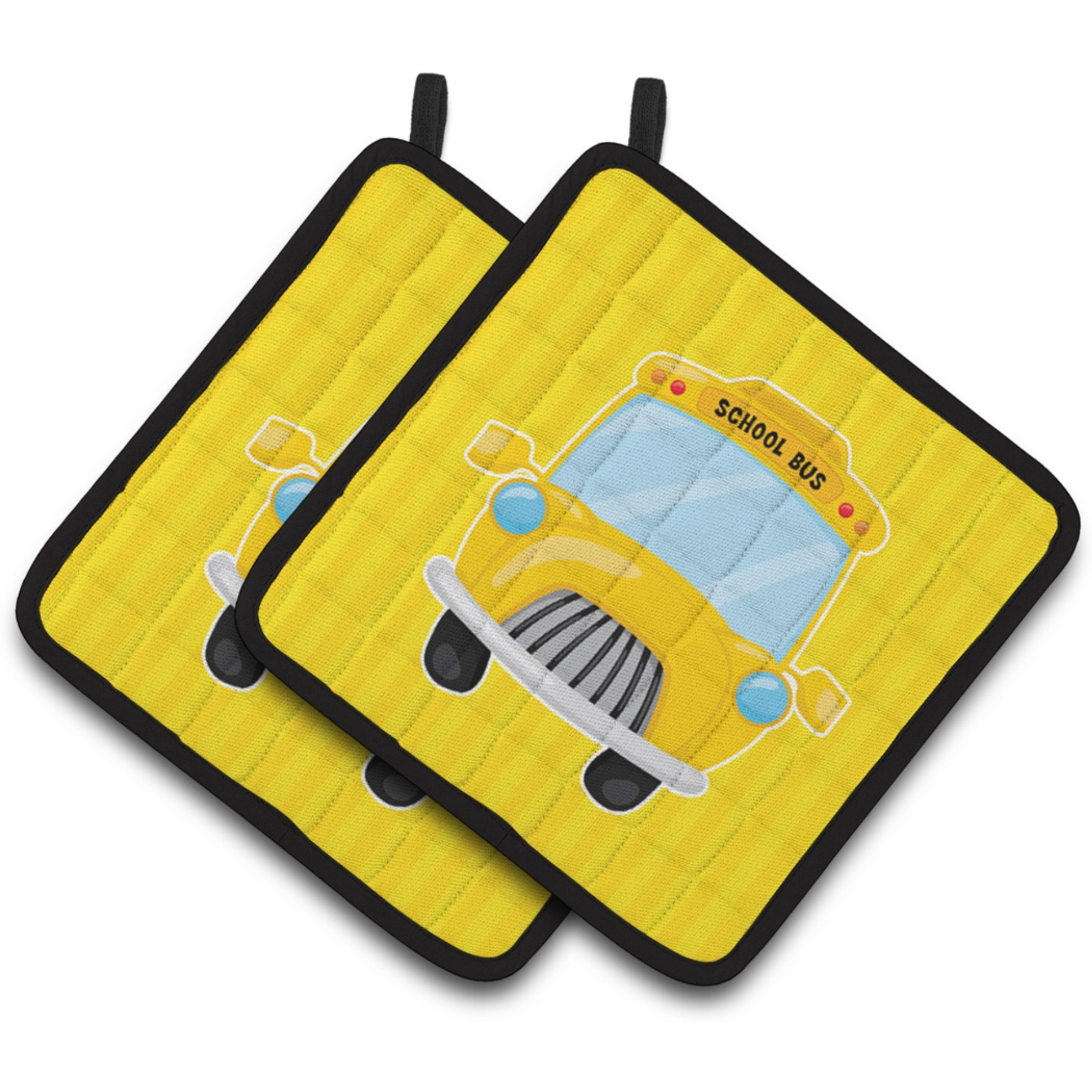 &quotCaroline's Treasures BB7019PTHD School Bus Pair of Pot Holders, 7.5 x 7.5"", Multicolor"