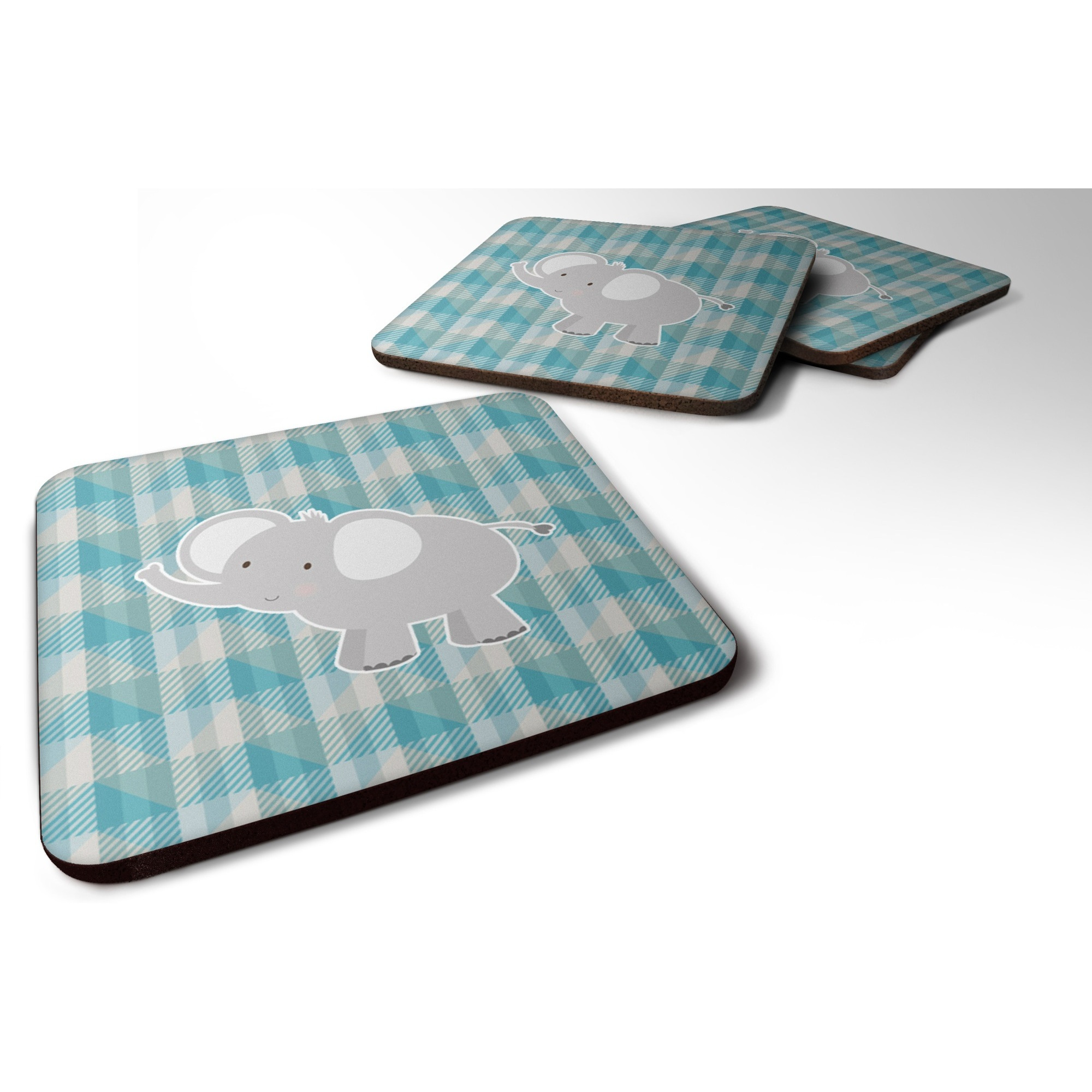 &quotCaroline's Treasures BB7022FC Elephant Foam Coaster Set of 4, 3.5"", Multicolor"