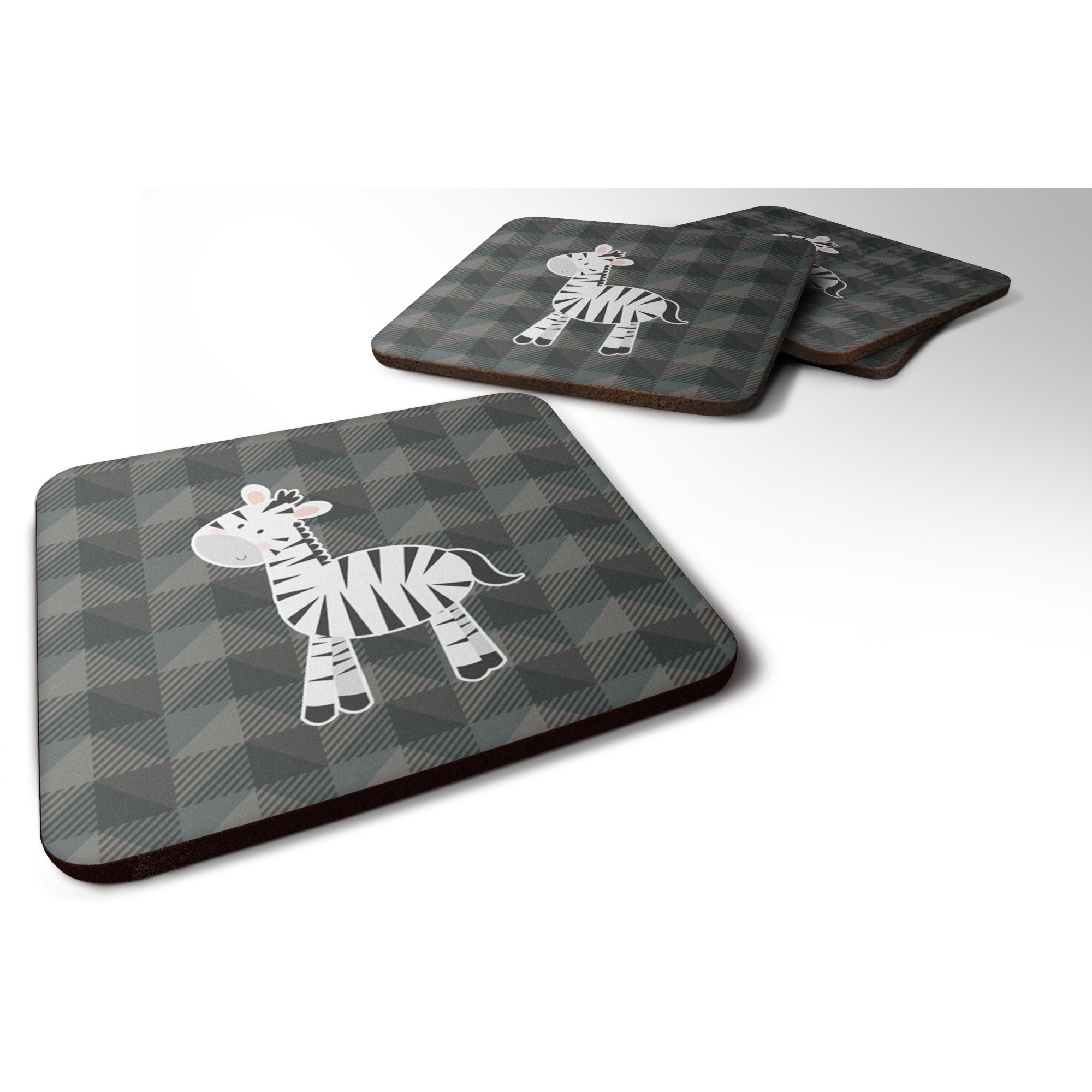 &quotCaroline's Treasures BB7026FC Zebra Foam Coaster Set of 4, 3.5"", Multicolor"