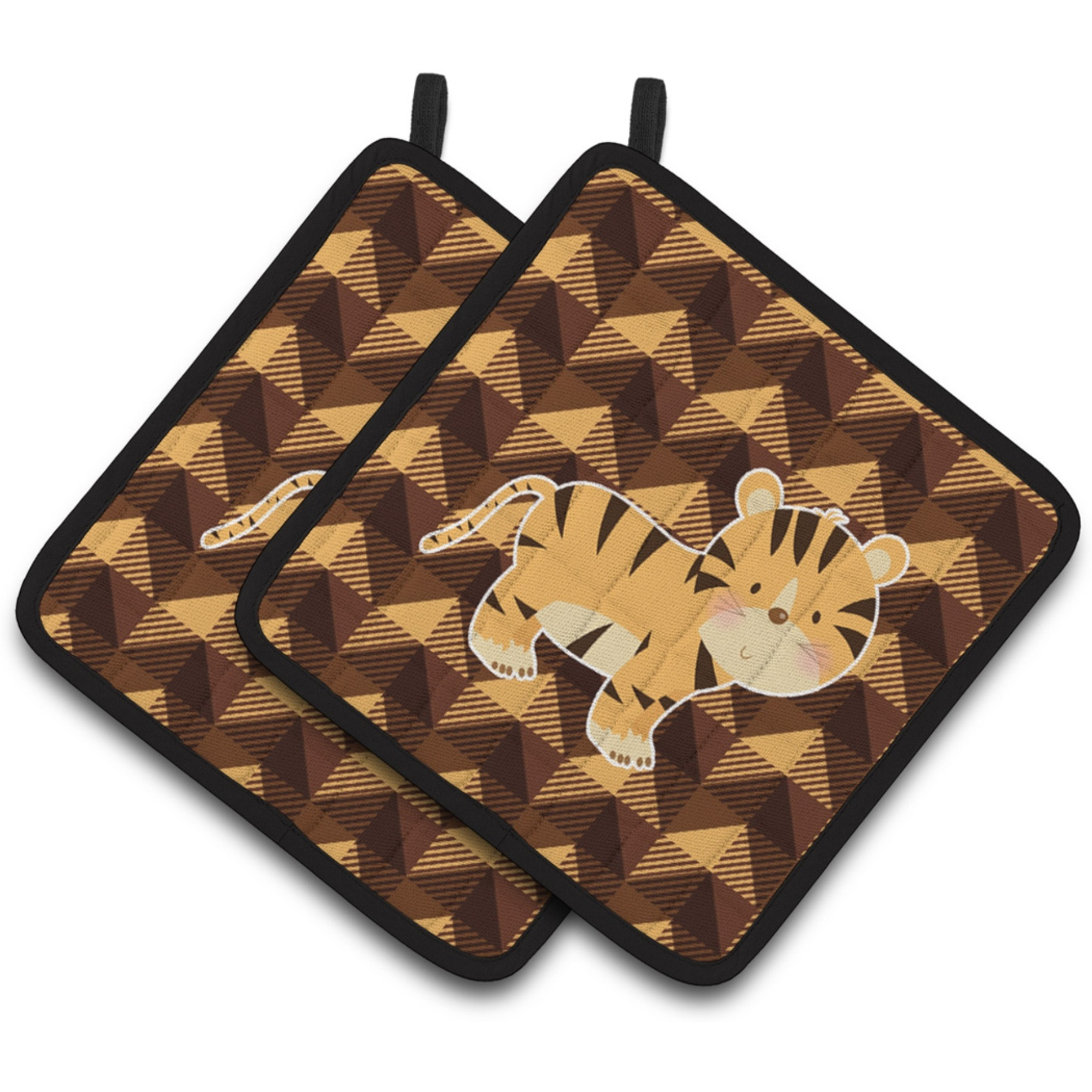&quotCaroline's Treasures Tiger Pair of Pot Holders, 7.5 x 7.5, Multicolor"