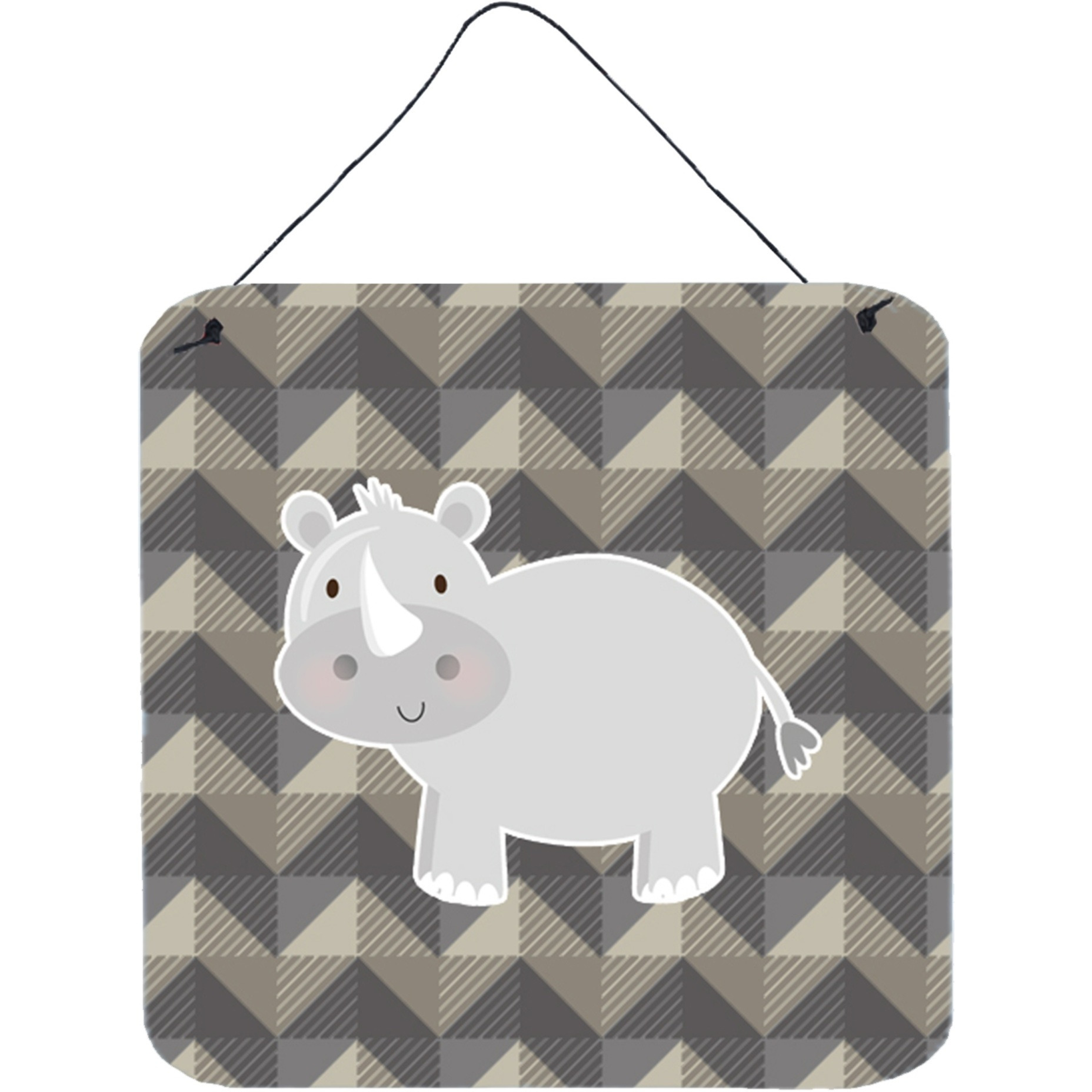 &quotCaroline's Treasures Rhinoceros Metal Print, 6"" x 6"", Multicolor"