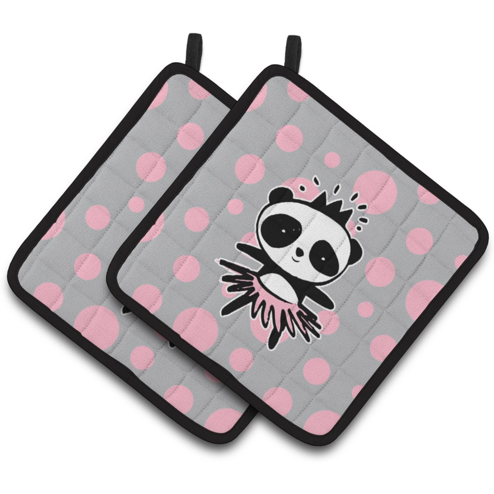 &quotCaroline's Treasures BB7035PTHD Panda Bear Ballerina Pair of Pot Holders, 7.5 x 7.5"", Multicolor"