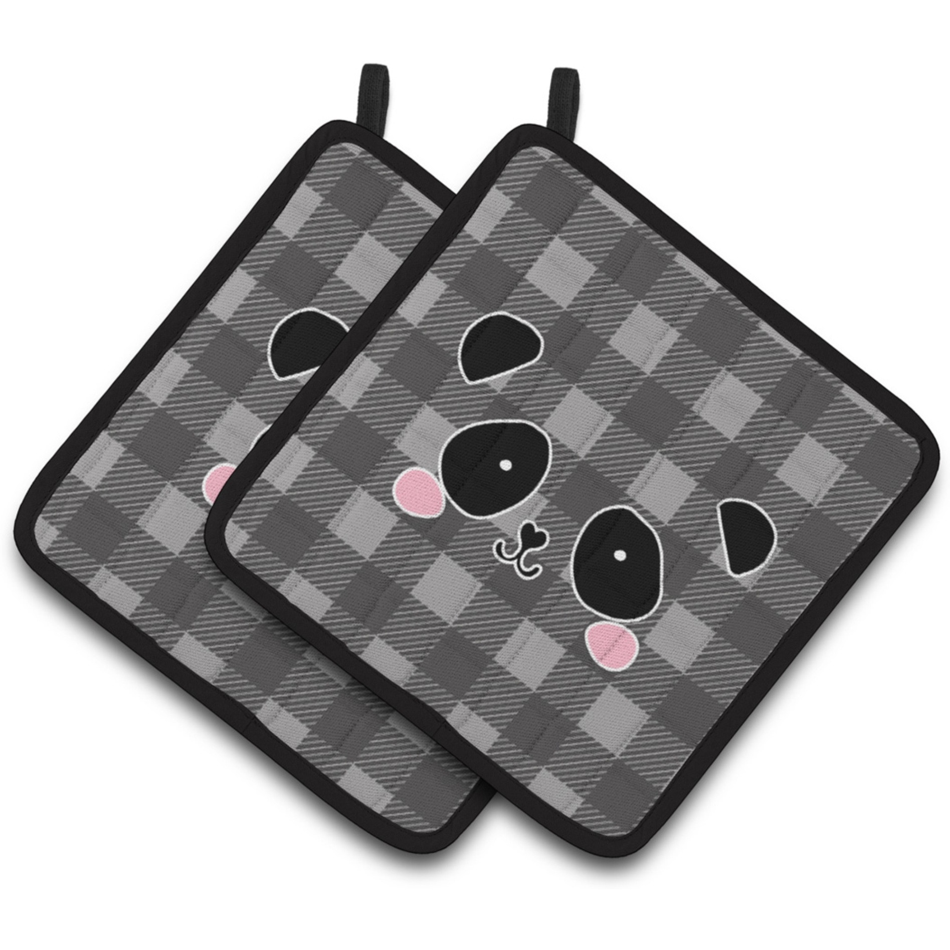 &quotCaroline's Treasures BB7036PTHD Panda Bear Face Pair of Pot Holders, 7.5 x 7.5"", Multicolor"