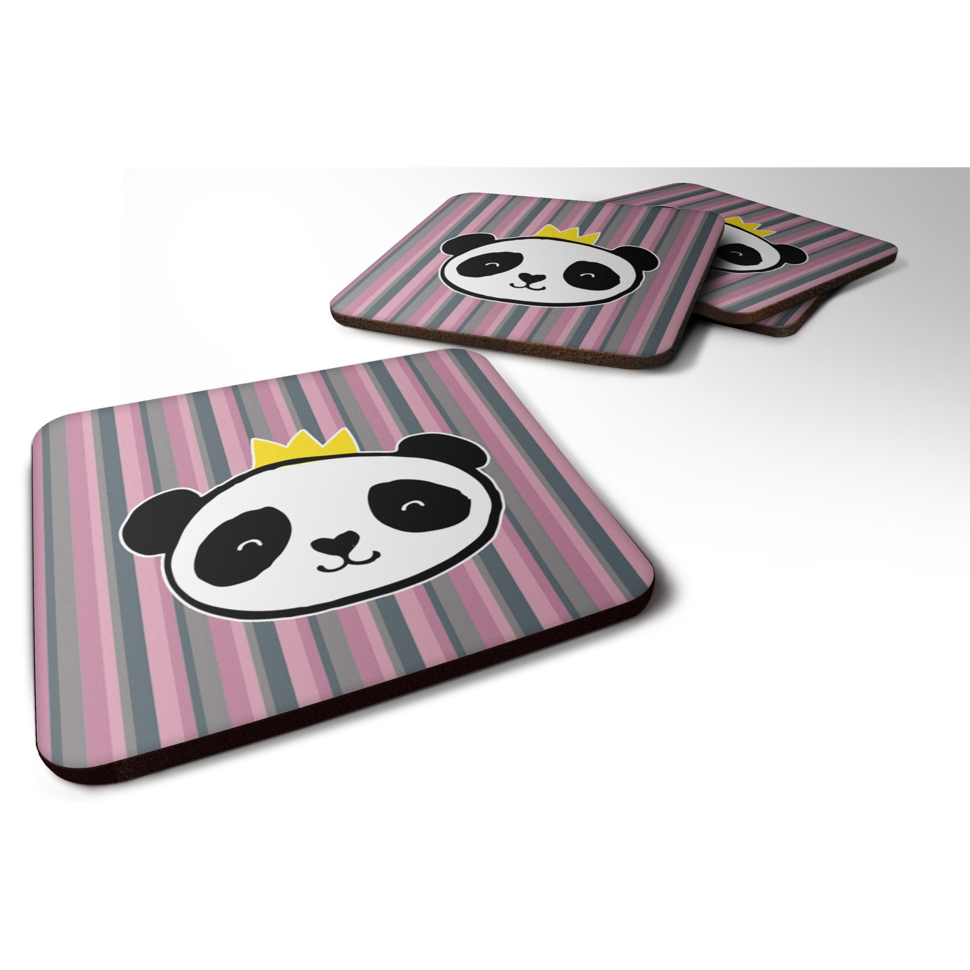 &quotCaroline's Treasures Panda Bear Queen Foam Coaster Set of 4, 3.5, Multicolor"