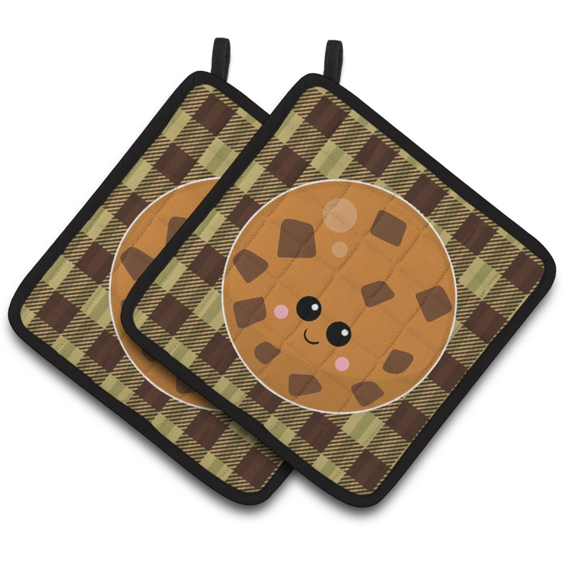 &quotCaroline's Treasures BB7046PTHD Cookie Face Pair of Pot Holders, 7.5 x 7.5"", Multicolor"
