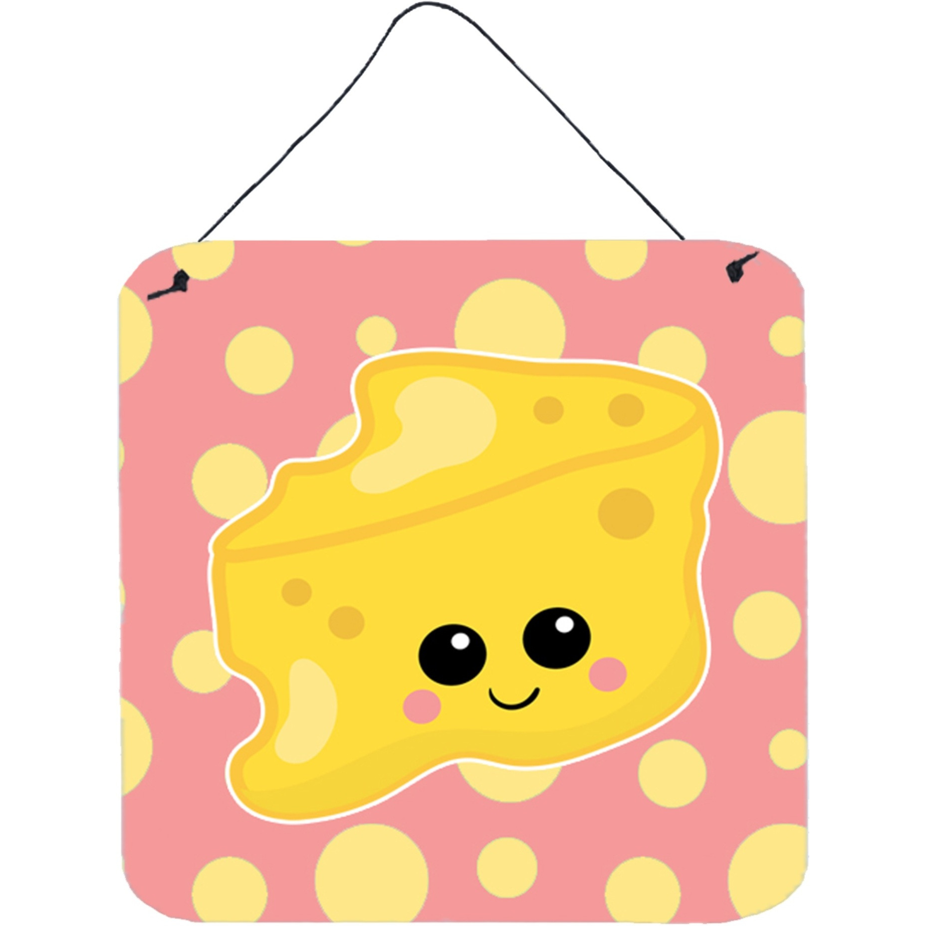 &quotCaroline's Treasures Cheese Head Face Metal Print, 6"" x 6"", Multicolor"