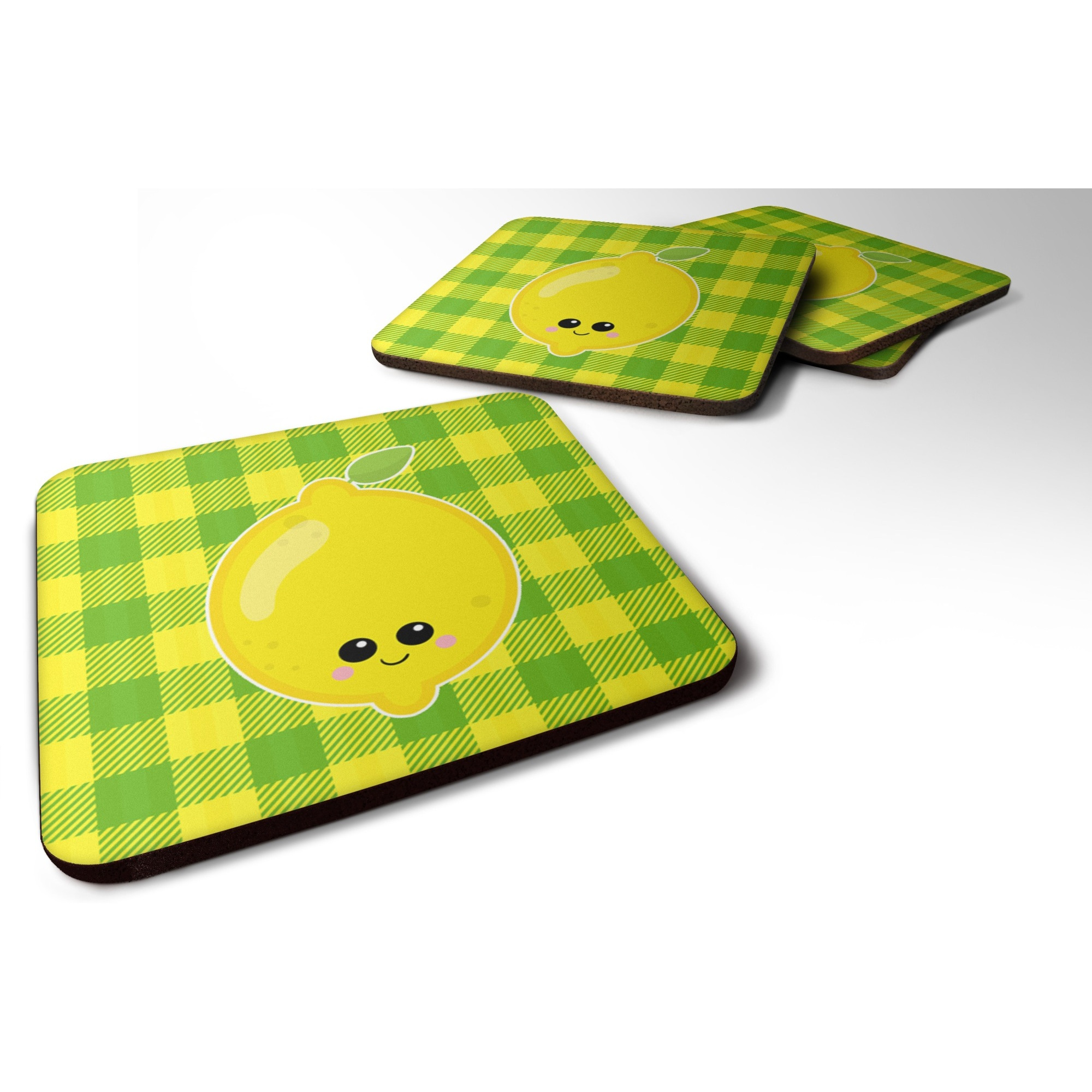 &quotCaroline's Treasures Lemon Face Foam Coaster, 3.5"", Multicolor"