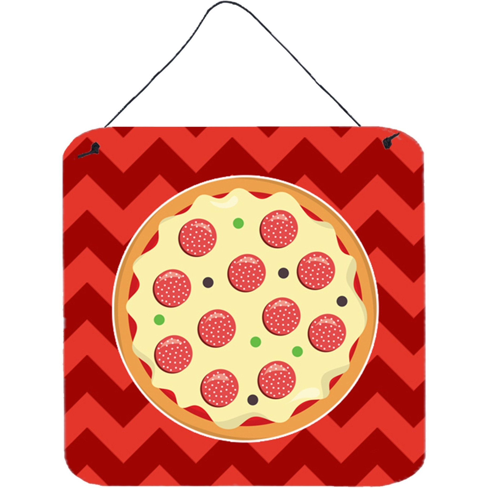 &quotCaroline's Treasures Large Pizza Metal Print, 6"" x 6"", Multicolor"