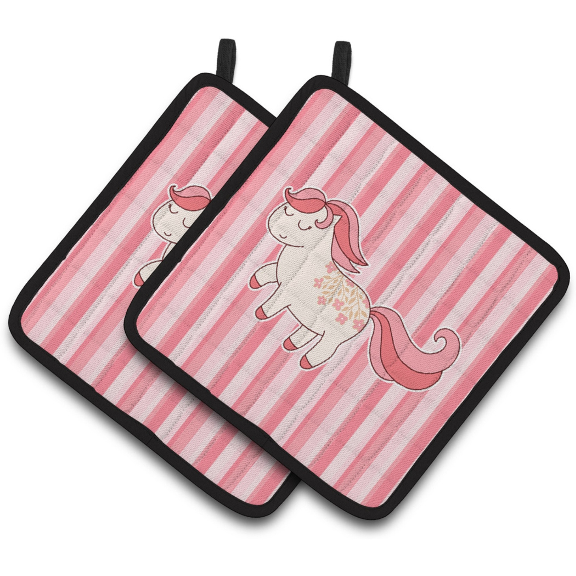 &quotCaroline's Treasures BB7060PTHD Little Pink Pony Pair of Pot Holders, 7.5 x 7.5"", Multicolor"