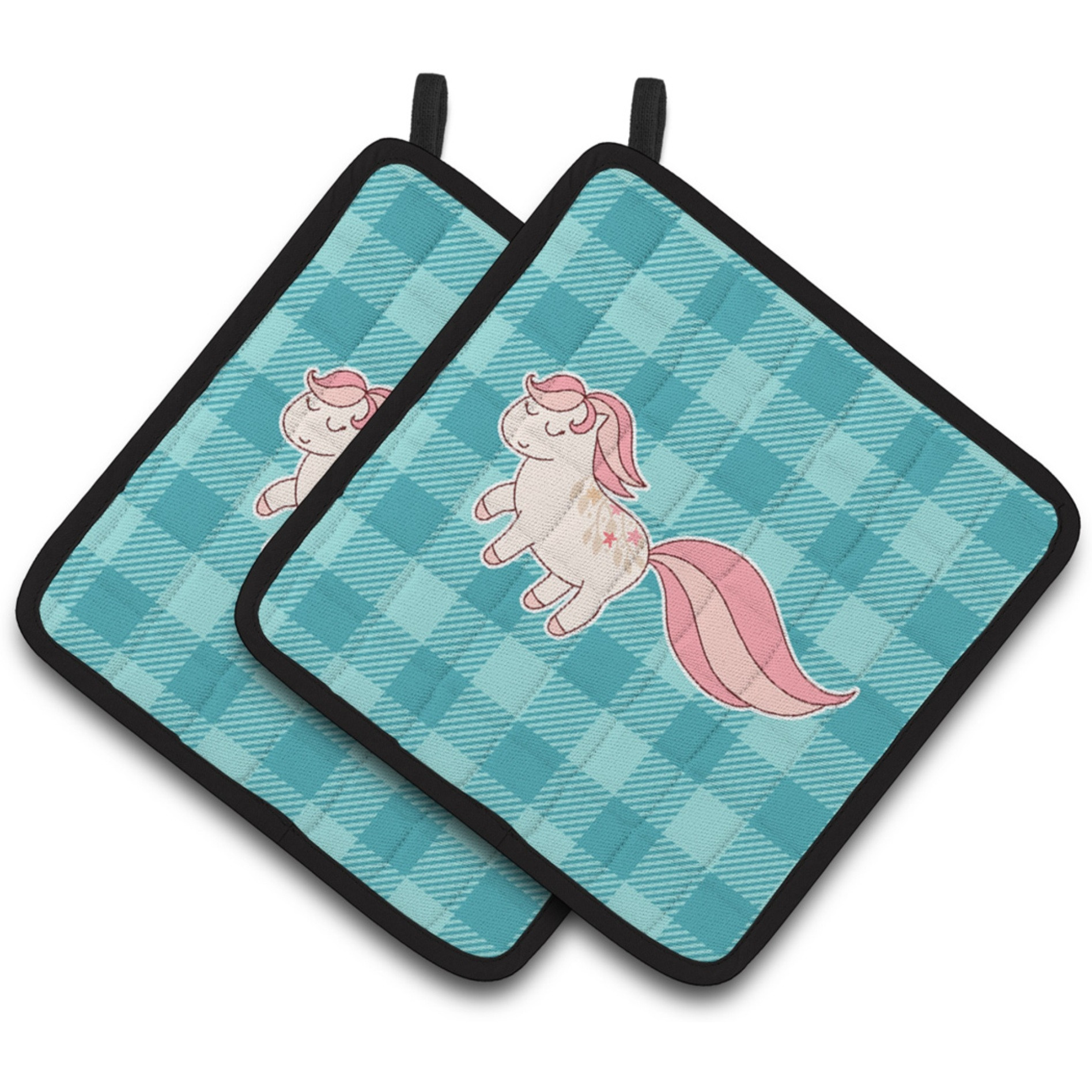 &quotCaroline's Treasures Little Pink Pony Polkadots Pair of Pot Holders, 7.5 x 7.5, Multicolor"