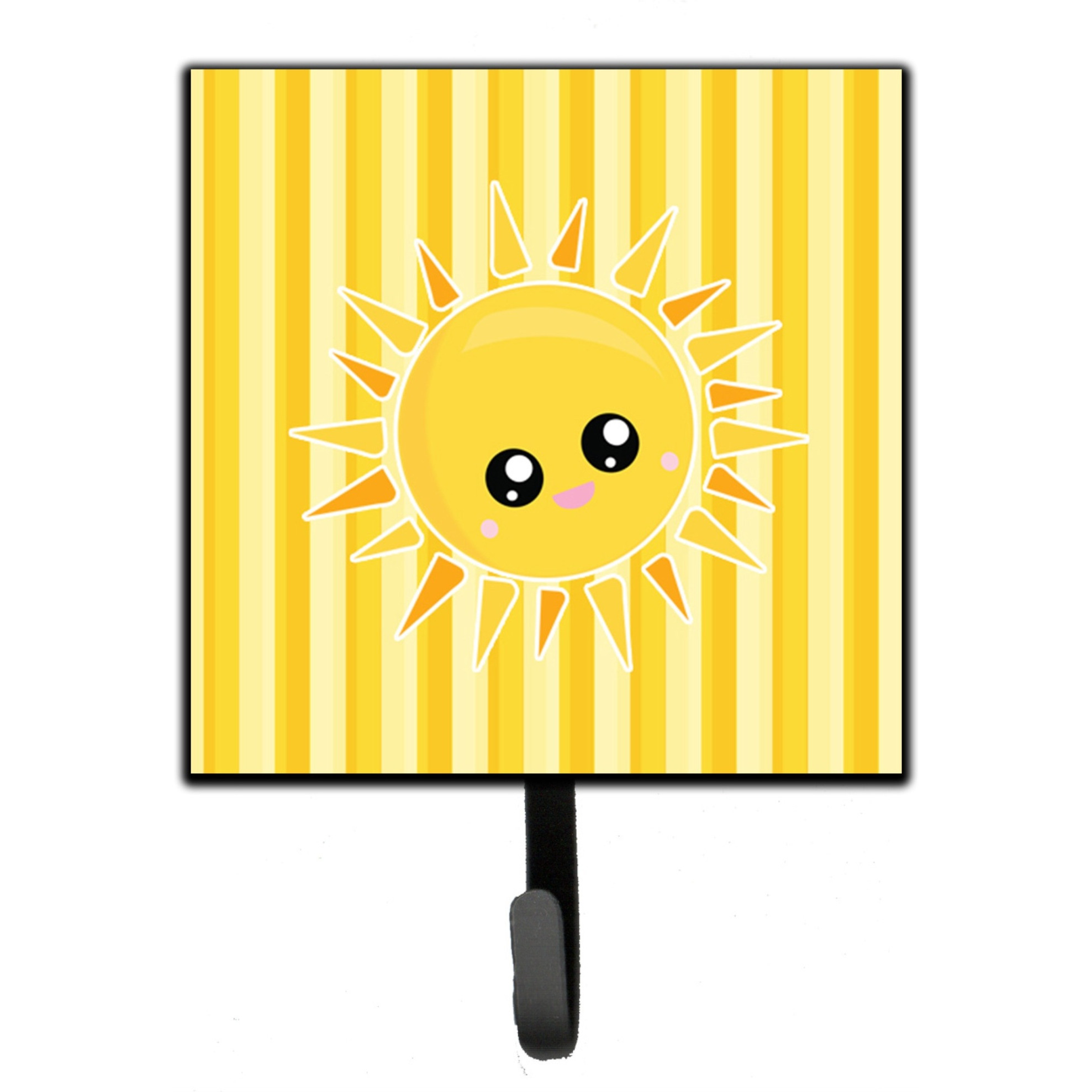 &quotCaroline's Treasures Sunshine Sun Face on Stripes Wall Hook, Small, Multicolor"