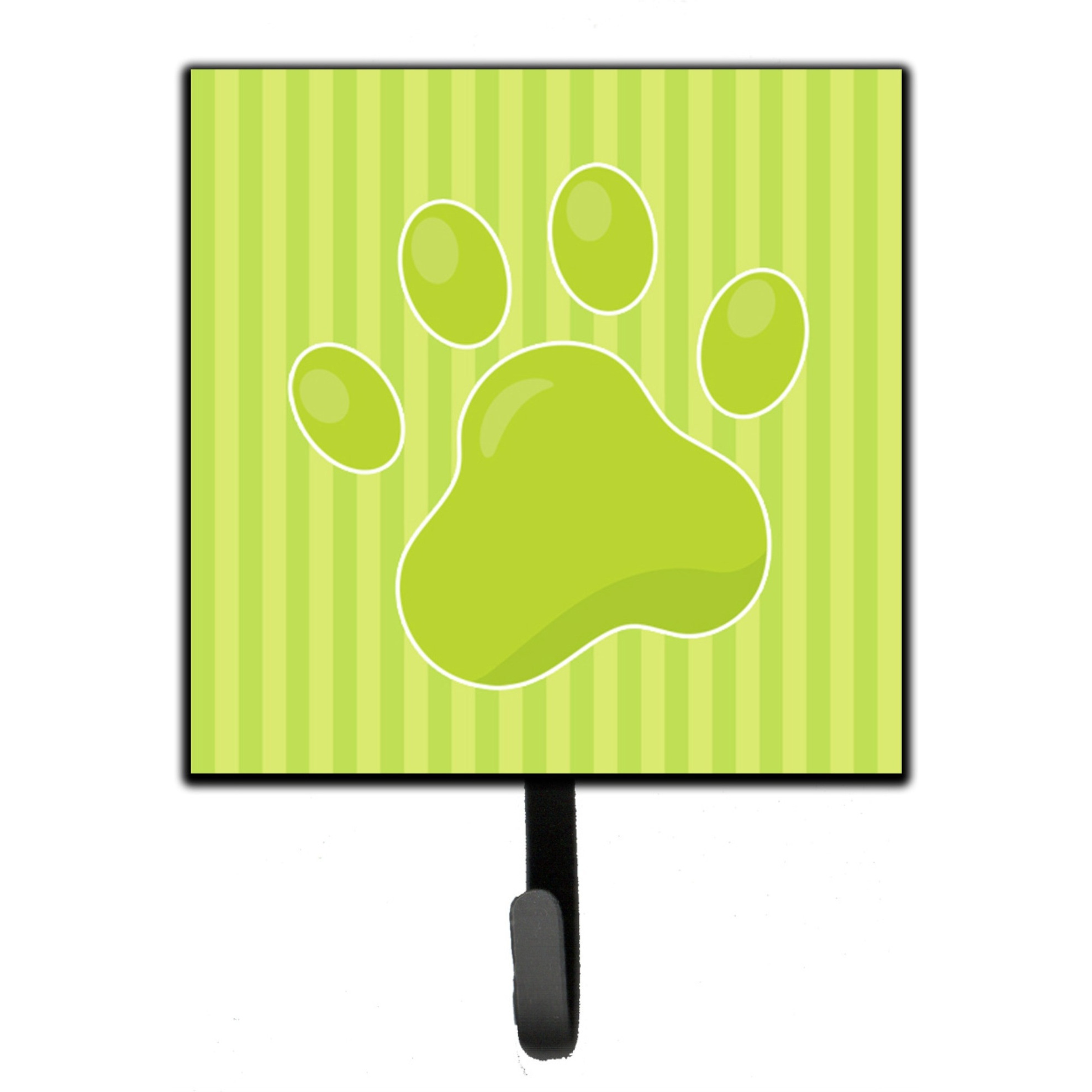 &quotCaroline's Treasures Puppy Pawprint Green Stripes Wall Hook, Small, Multicolor"