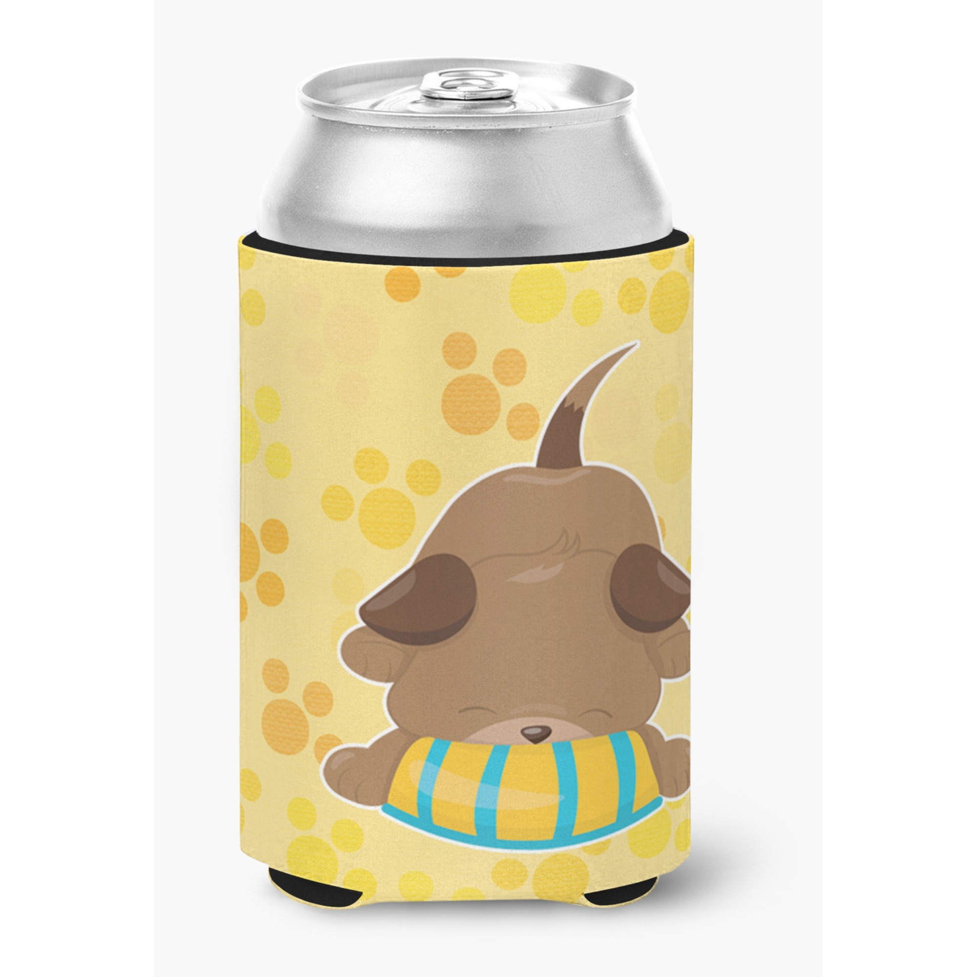 &quotCaroline's Treasures Puppy On Yellow Pawprints Can or Bottle Hugger, Can Hugger, Multicolor"