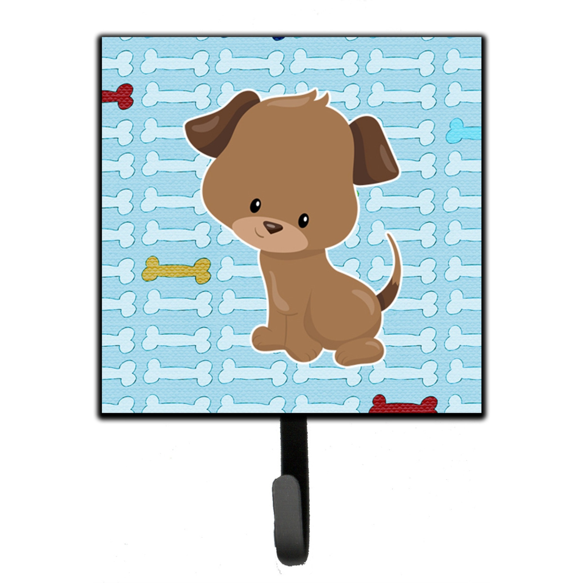 &quotCaroline's Treasures Puppy on Blue Bones Wall Hook, Small, Multicolor"