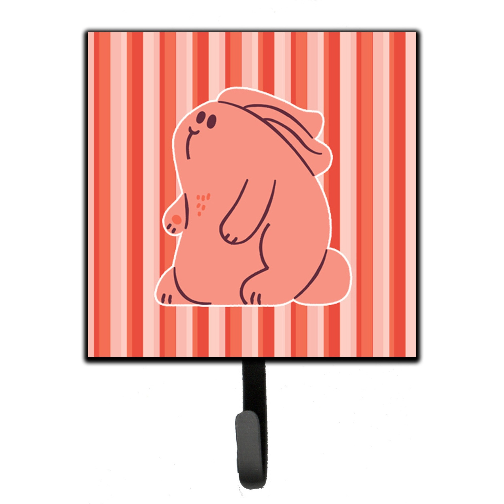 &quotCaroline's Treasures Rabbit on Pink Stripes Wall Hook, Small, Multicolor&quot
