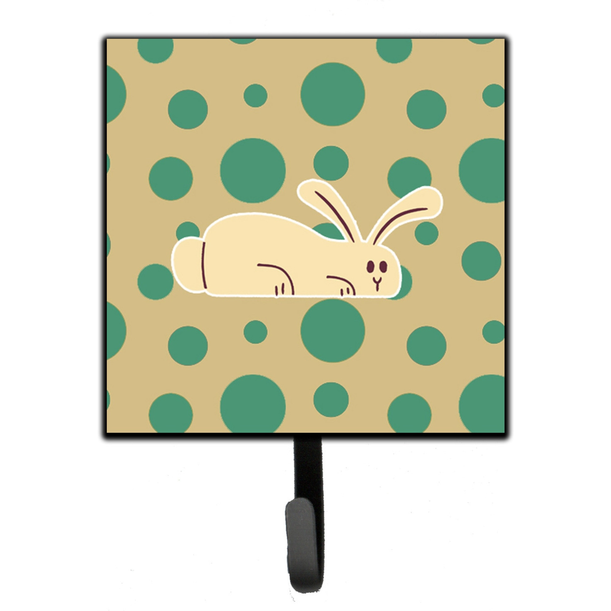 &quotCaroline's Treasures Rabbit on Polkadots Wall Hook, Small, Multicolor"