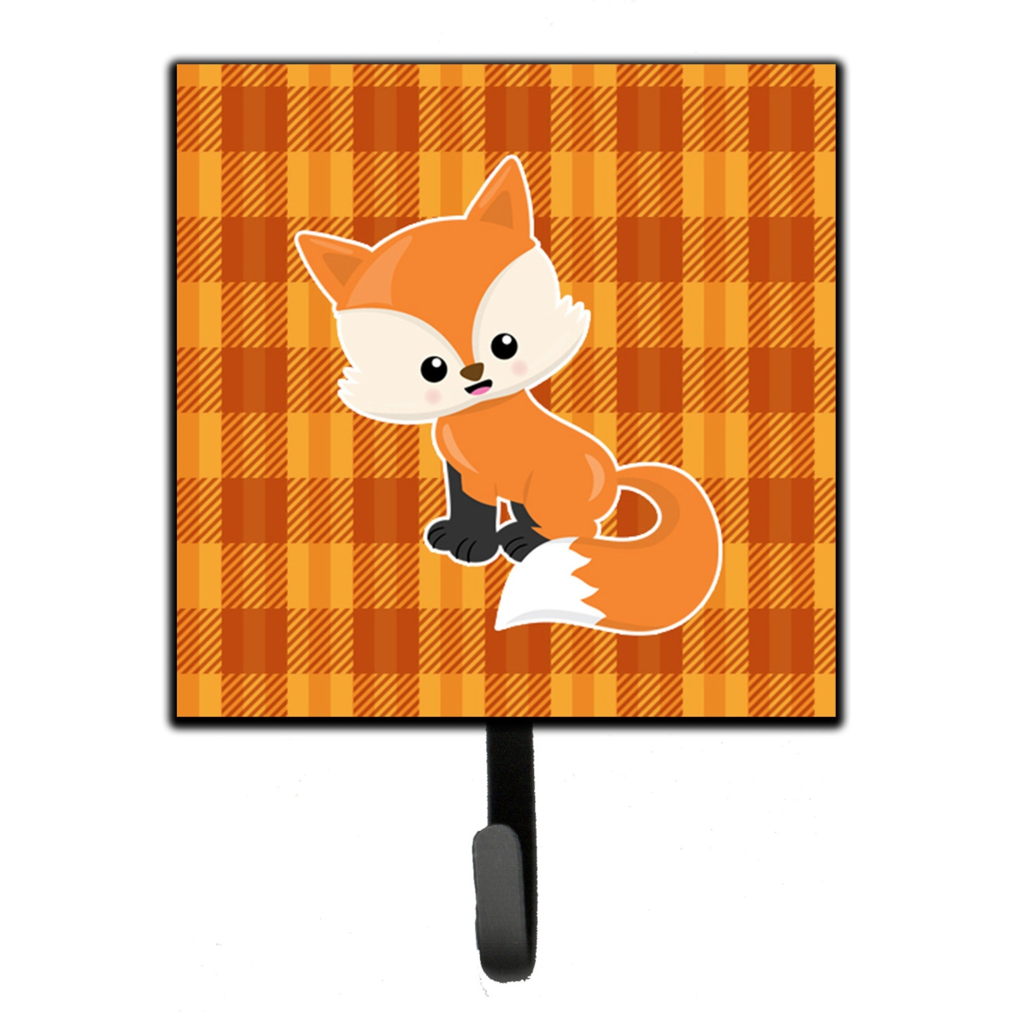 &quotCaroline's Treasures Baby Fox Gingham Wall Hook, Small, Multicolor"