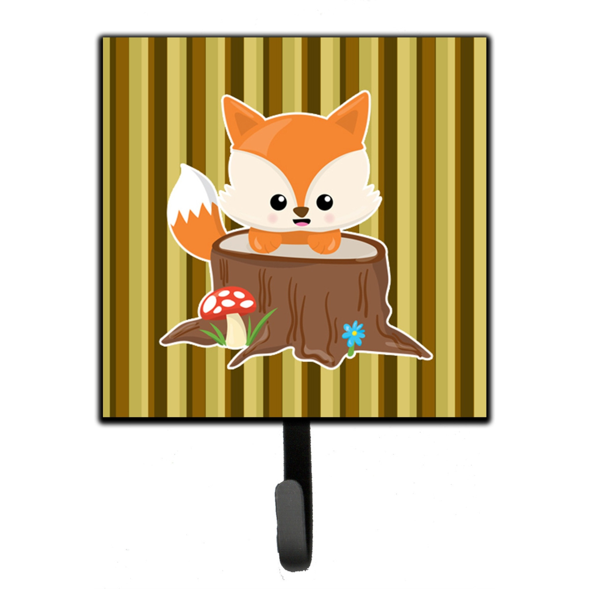 &quotCaroline's Treasures Baby Fox Tree Stripes Wall Hook, Small, Multicolor"