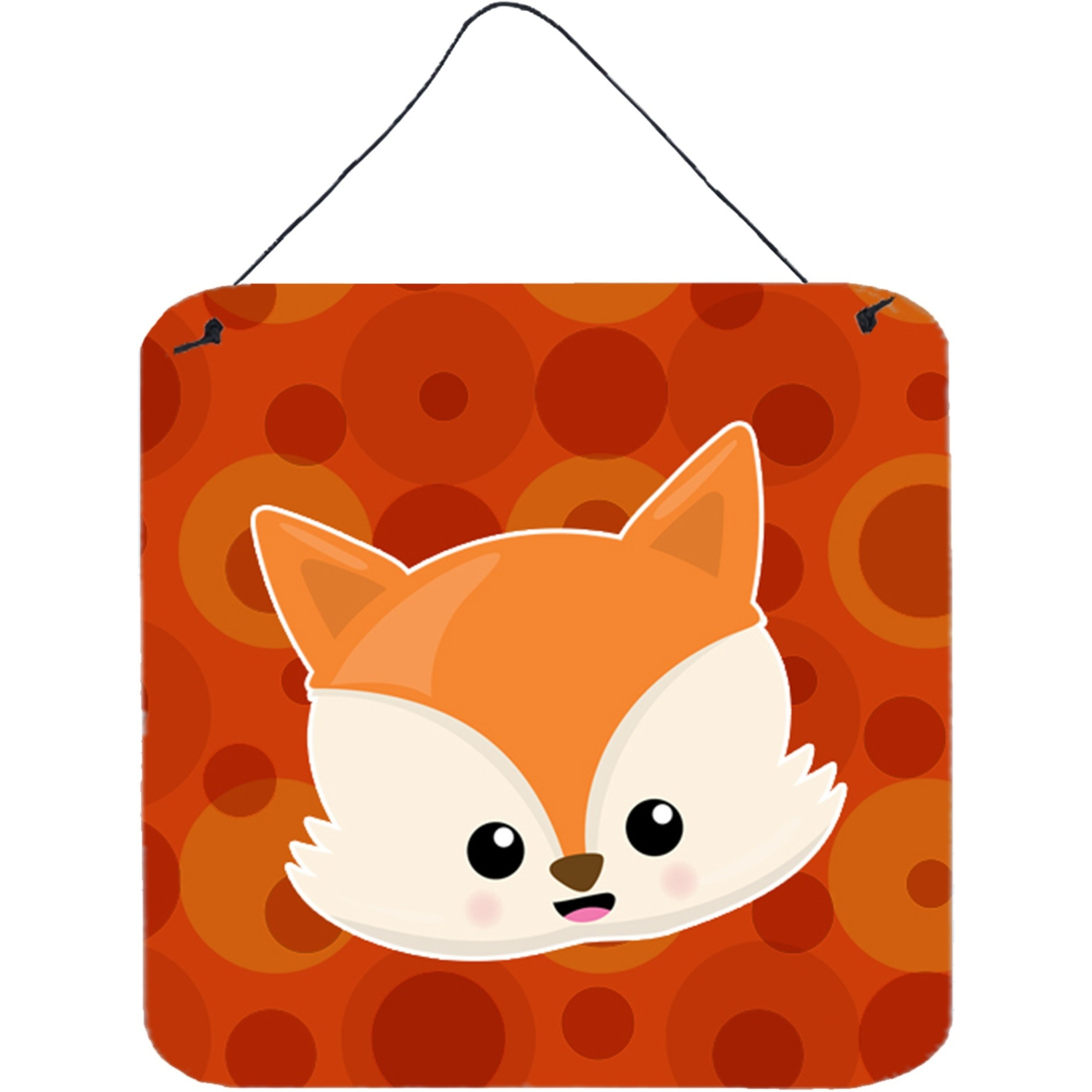 &quotCaroline's Treasures Baby Fox Face Polkadots Metal Print, 6"" x 6"", Multicolor"